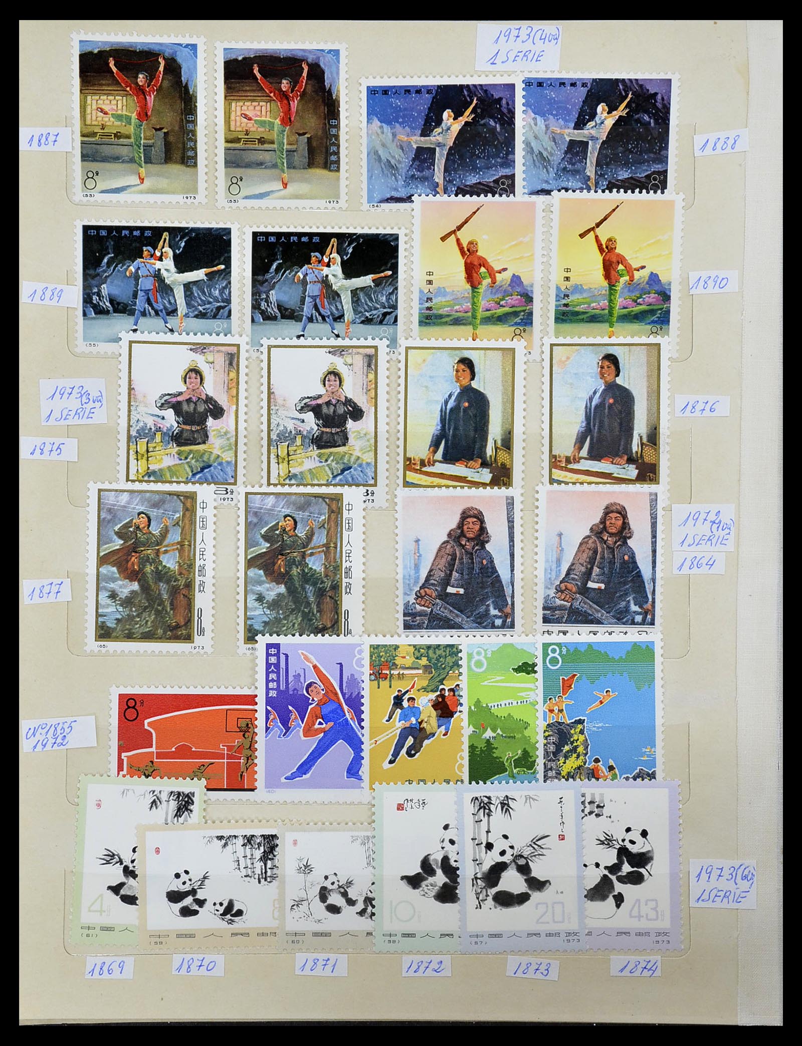 34735 003 - Postzegelverzameling 34735 China 1966-1976.