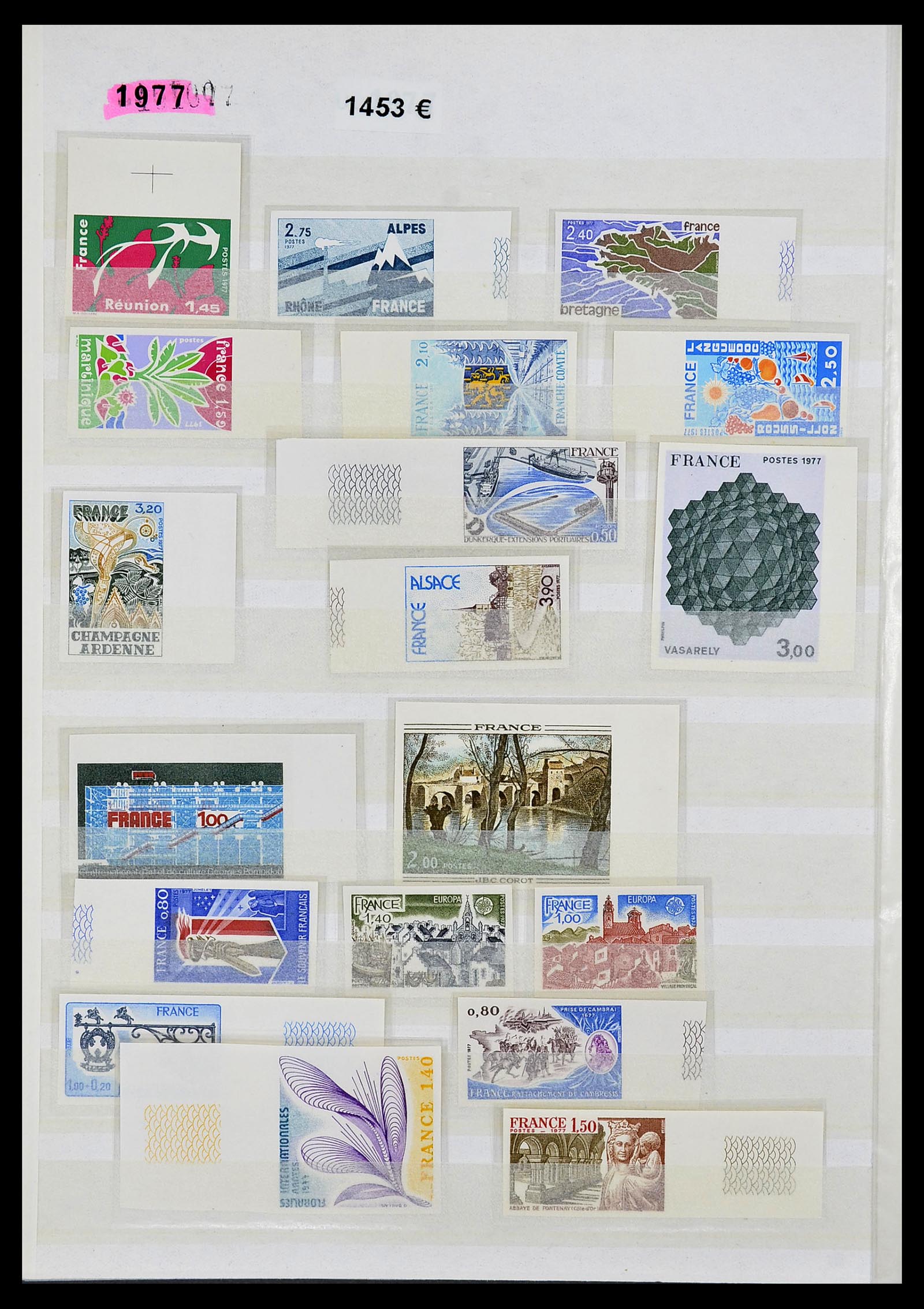 34740 001 - Stamp Collection 34740 France IMPERFORATED 1977-1996.