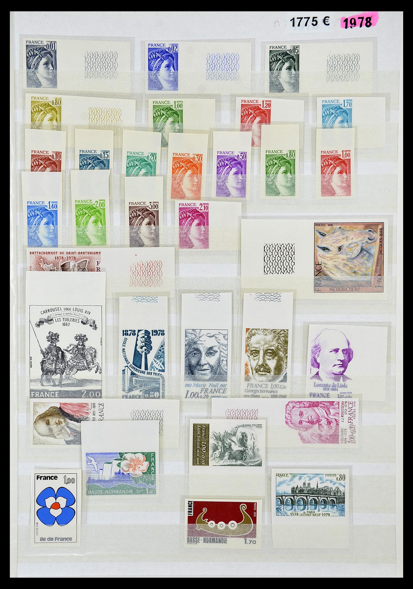34740 004 - Stamp Collection 34740 France IMPERFORATED 1977-1996.