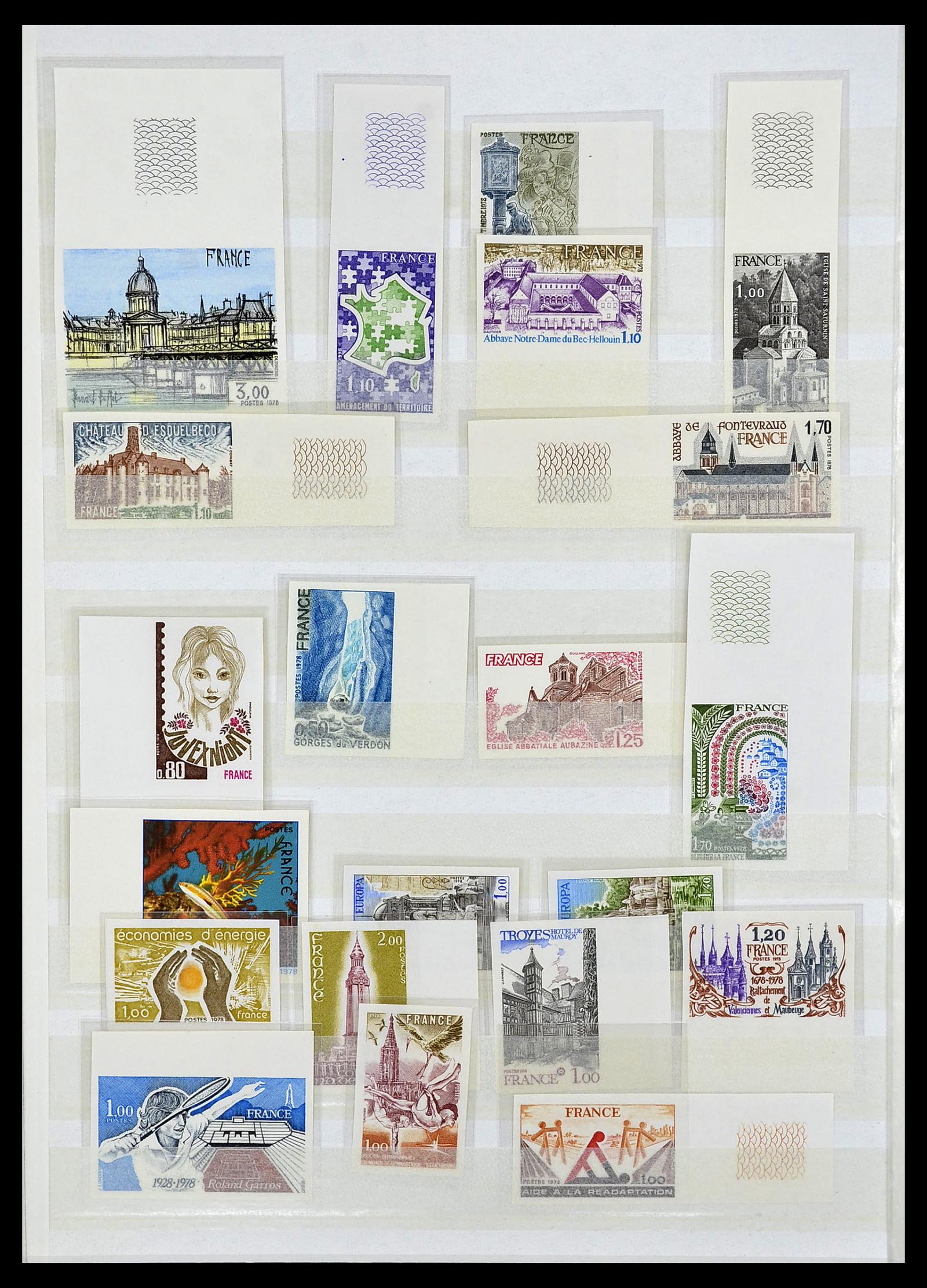 34740 005 - Stamp Collection 34740 France IMPERFORATED 1977-1996.