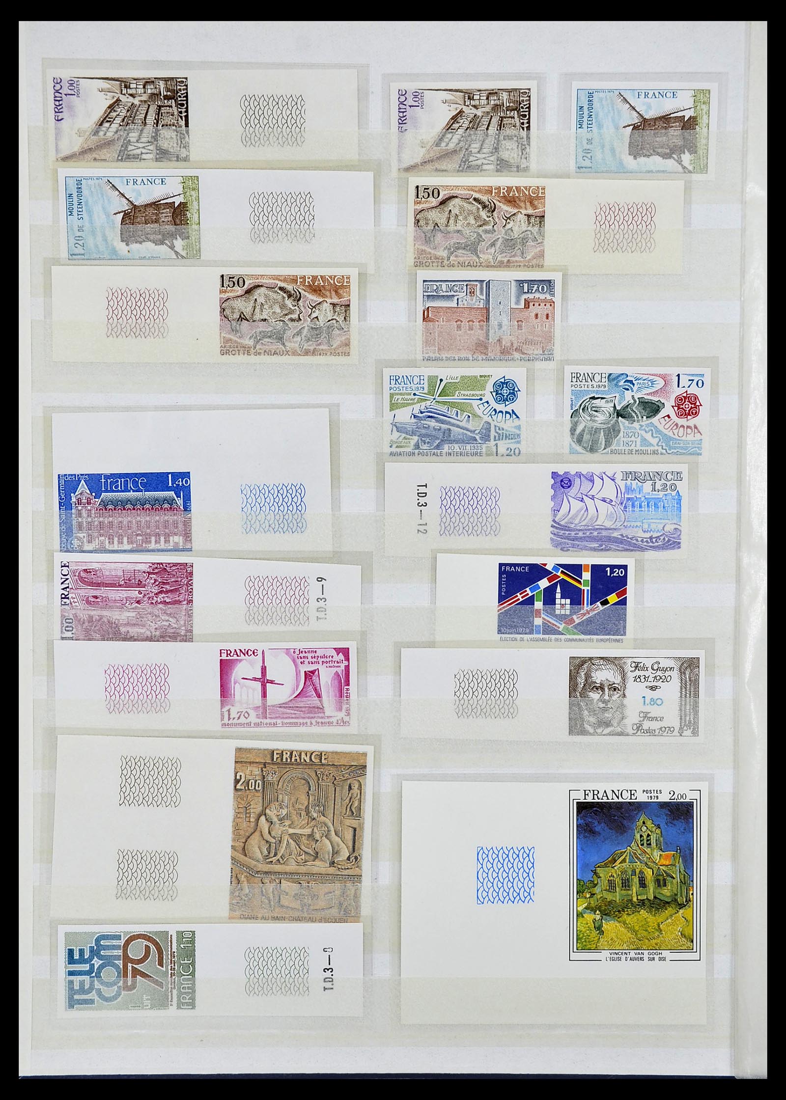 34740 008 - Stamp Collection 34740 France IMPERFORATED 1977-1996.