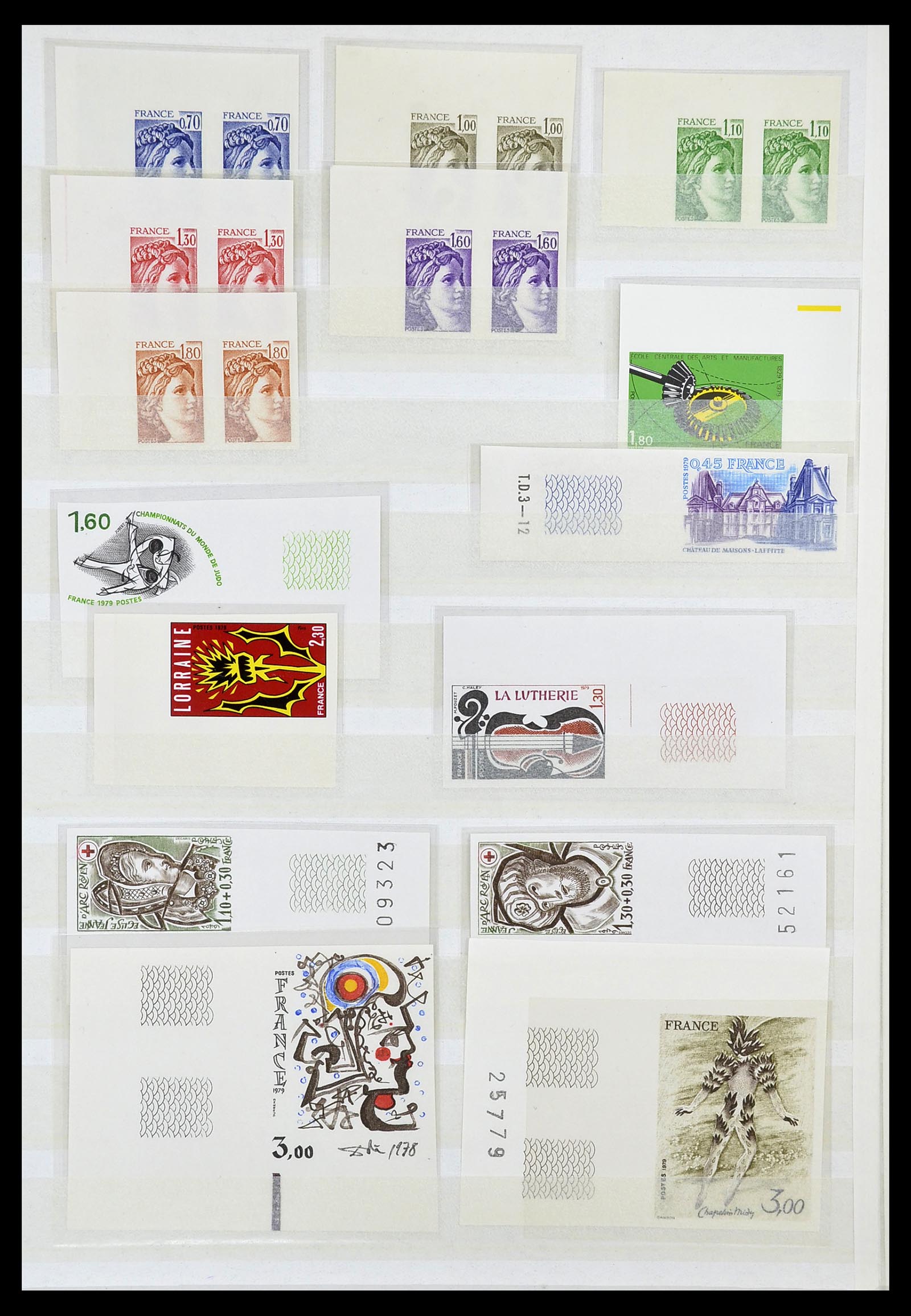 34740 009 - Stamp Collection 34740 France IMPERFORATED 1977-1996.