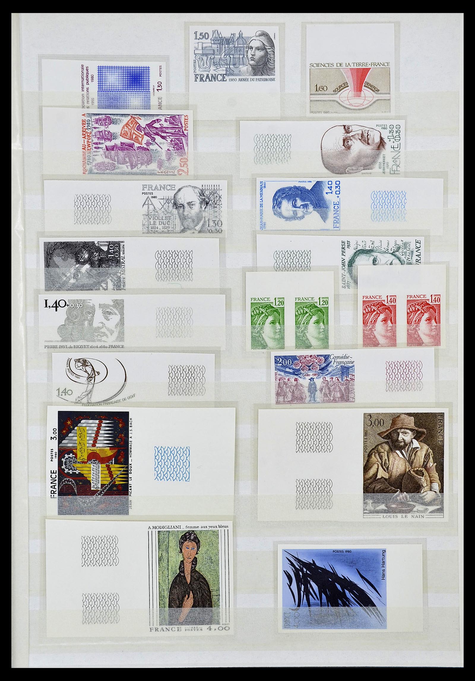 34740 011 - Stamp Collection 34740 France IMPERFORATED 1977-1996.