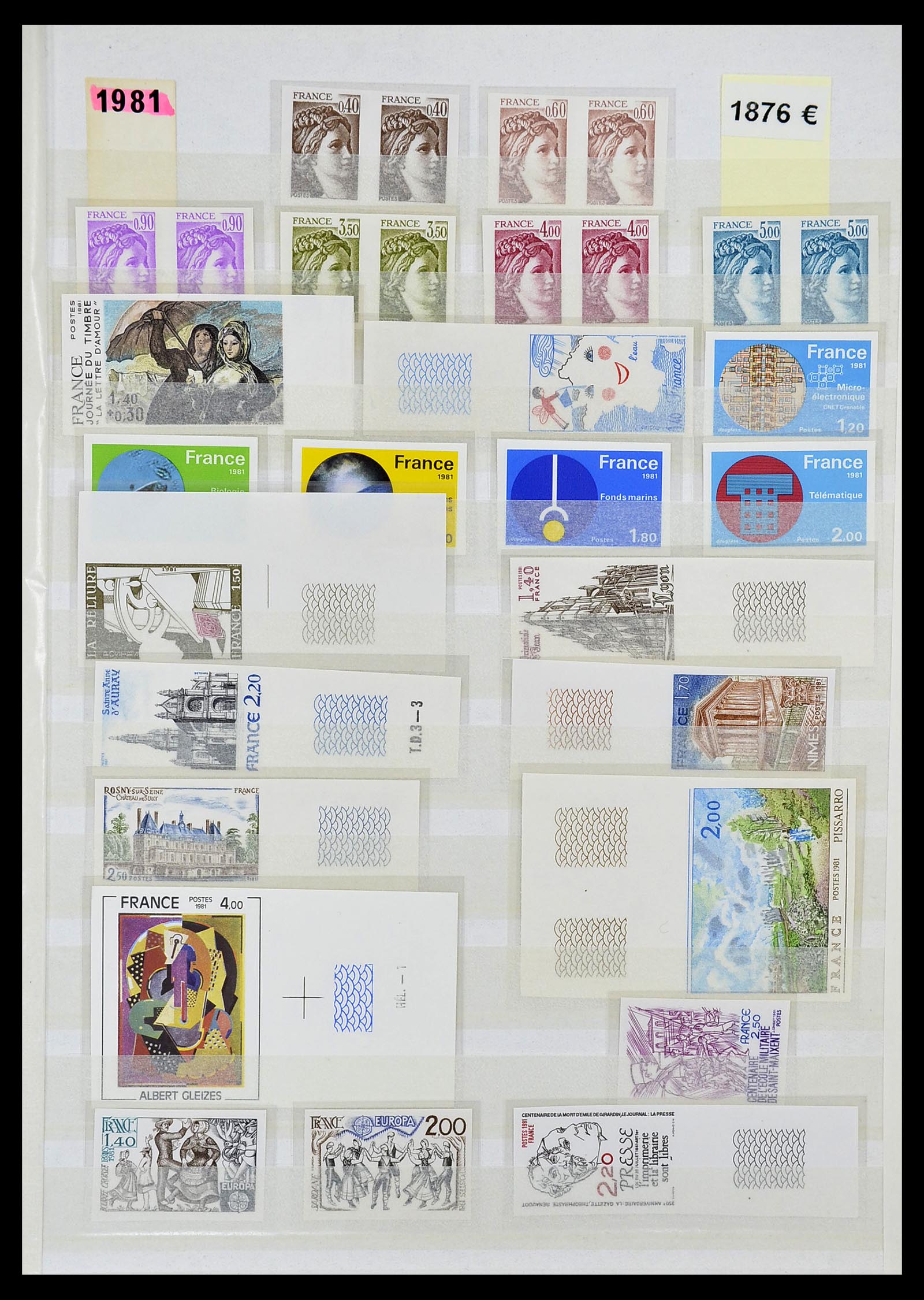 34740 013 - Stamp Collection 34740 France IMPERFORATED 1977-1996.