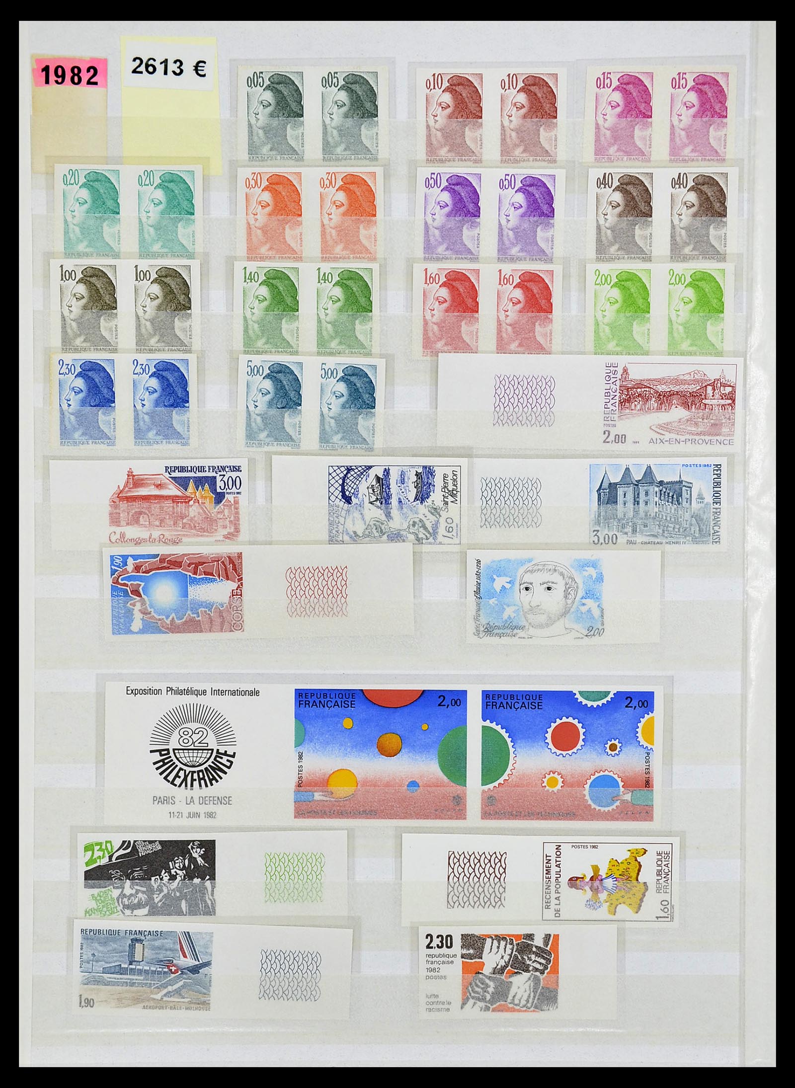 34740 016 - Stamp Collection 34740 France IMPERFORATED 1977-1996.