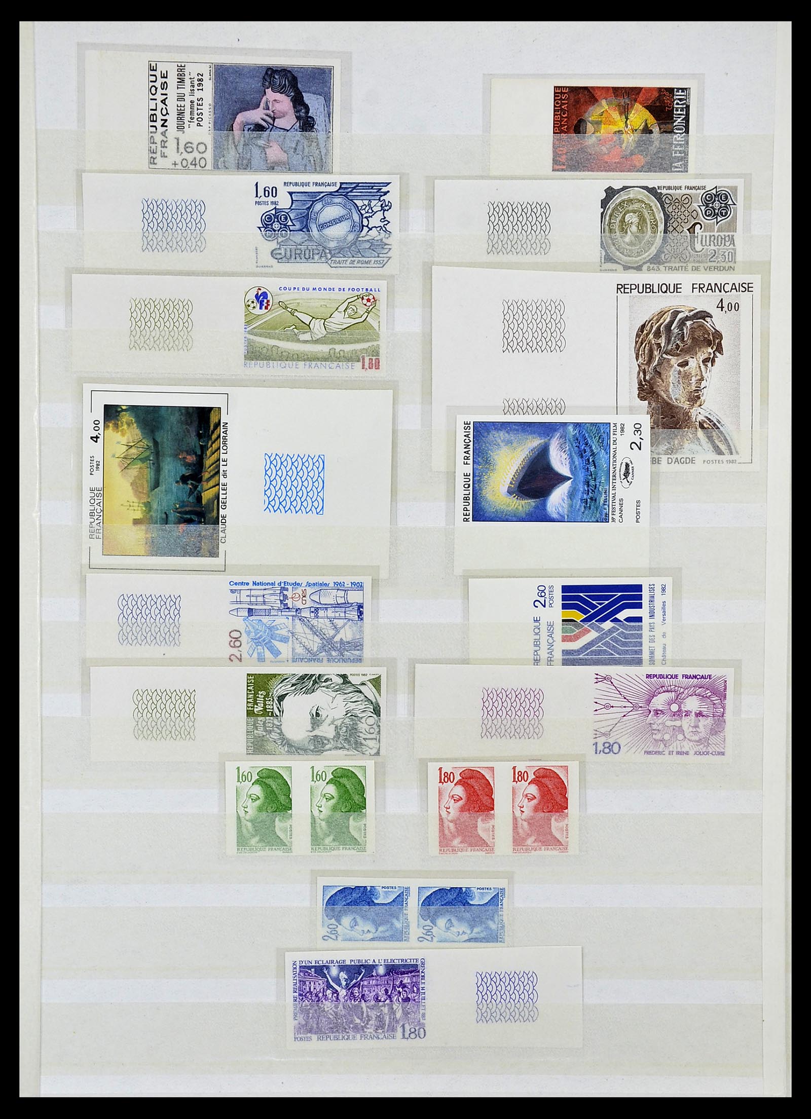 34740 017 - Stamp Collection 34740 France IMPERFORATED 1977-1996.