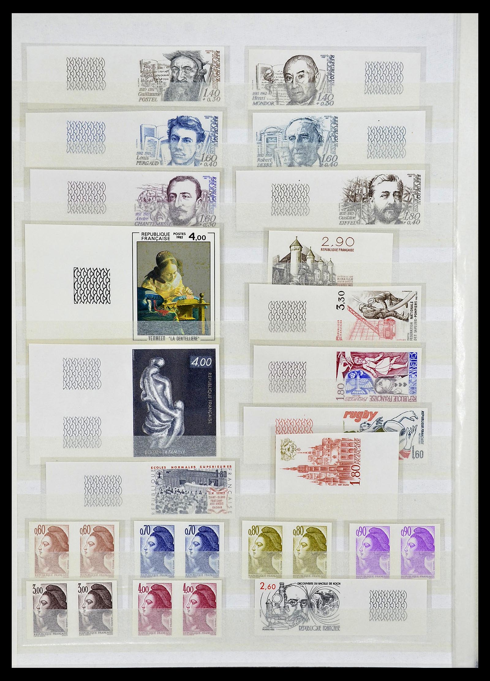 34740 018 - Stamp Collection 34740 France IMPERFORATED 1977-1996.