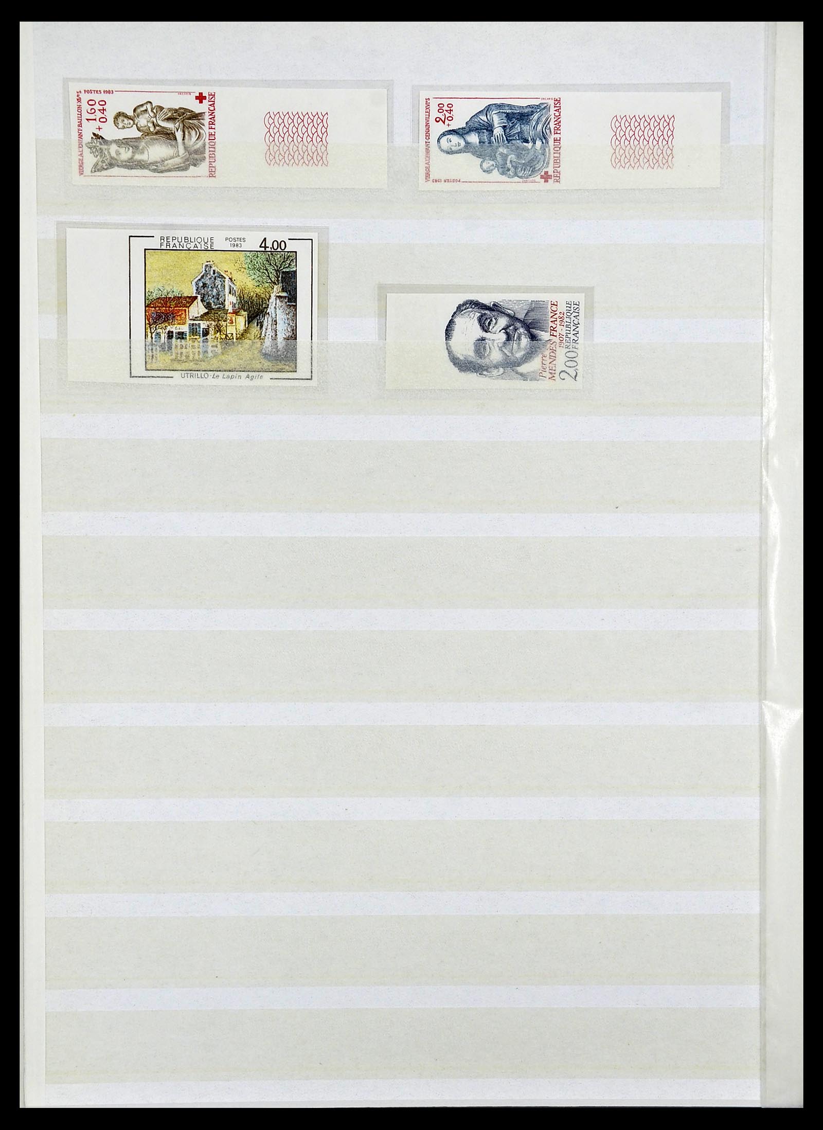 34740 022 - Stamp Collection 34740 France IMPERFORATED 1977-1996.