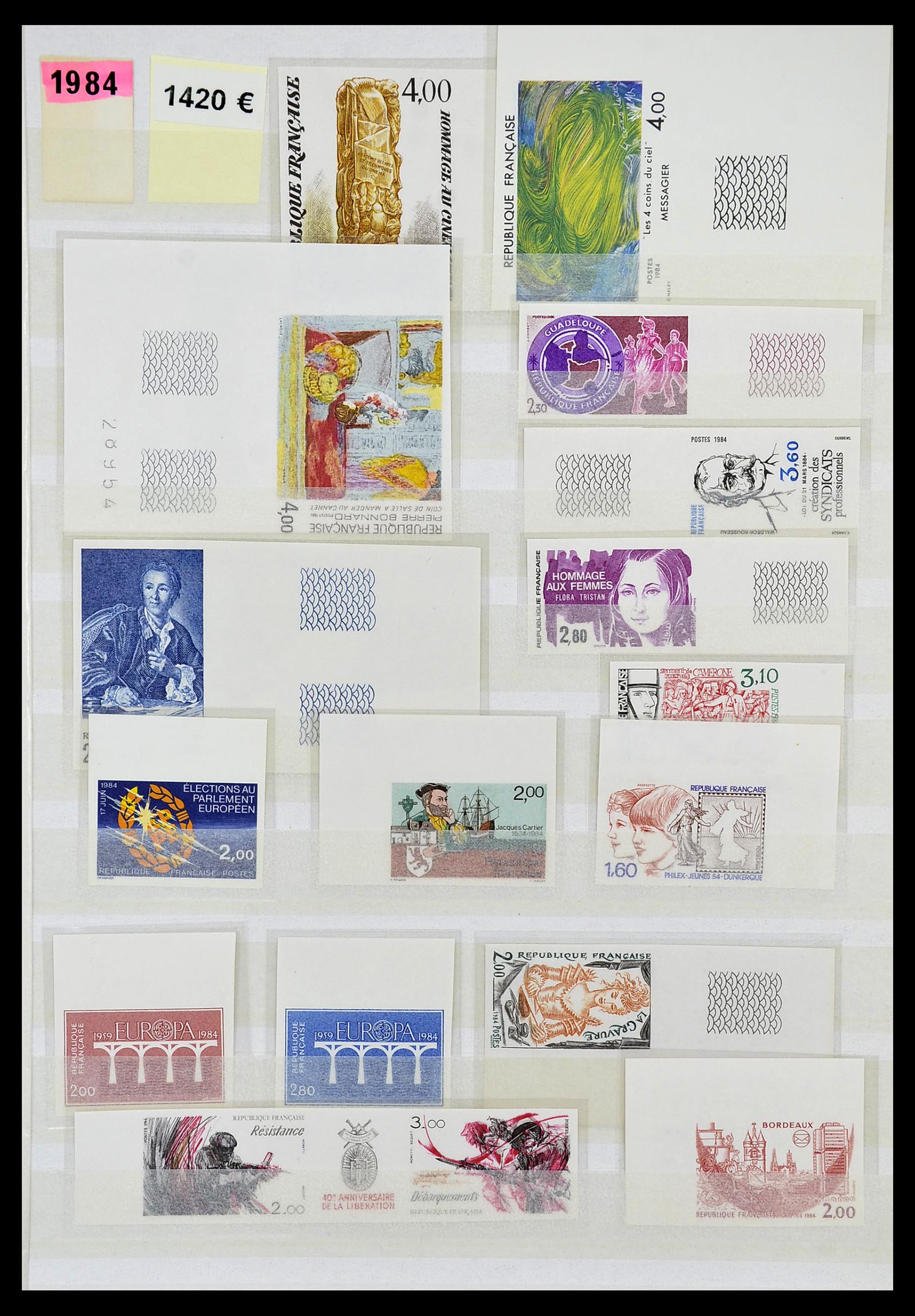 34740 023 - Stamp Collection 34740 France IMPERFORATED 1977-1996.