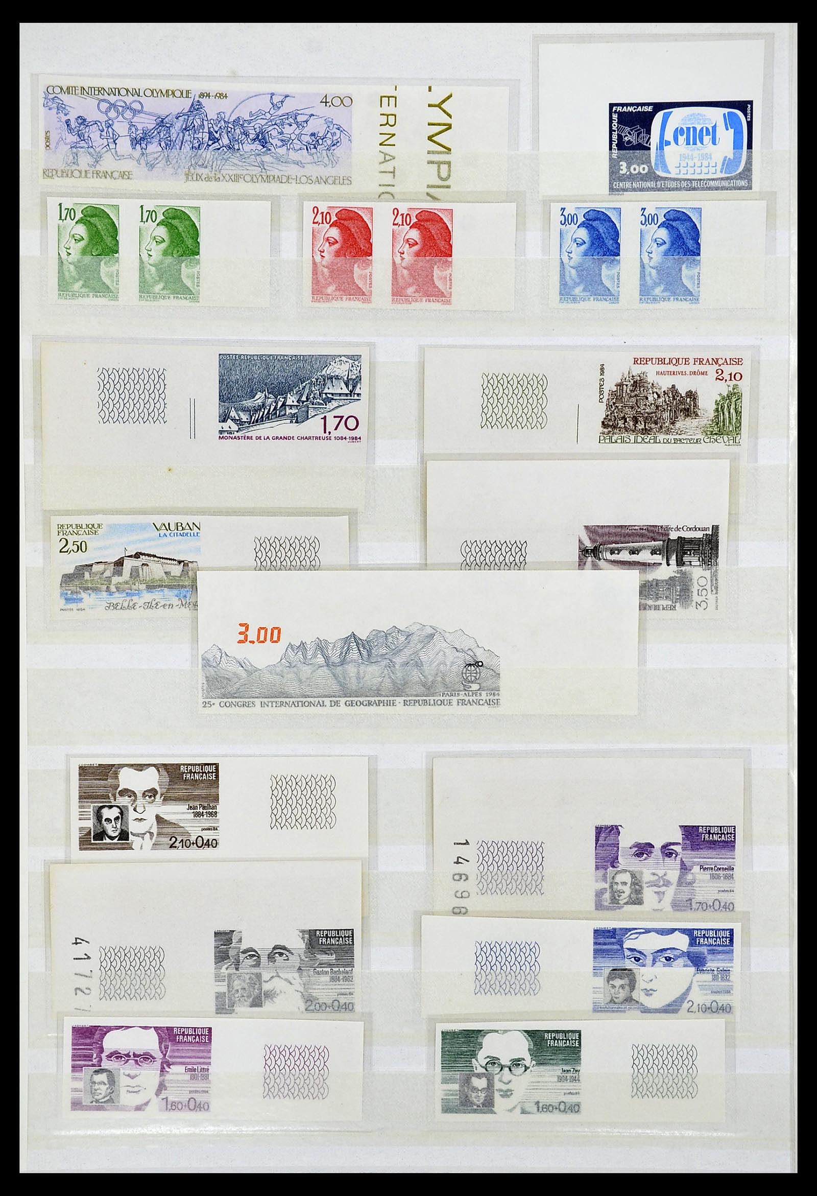 34740 024 - Stamp Collection 34740 France IMPERFORATED 1977-1996.