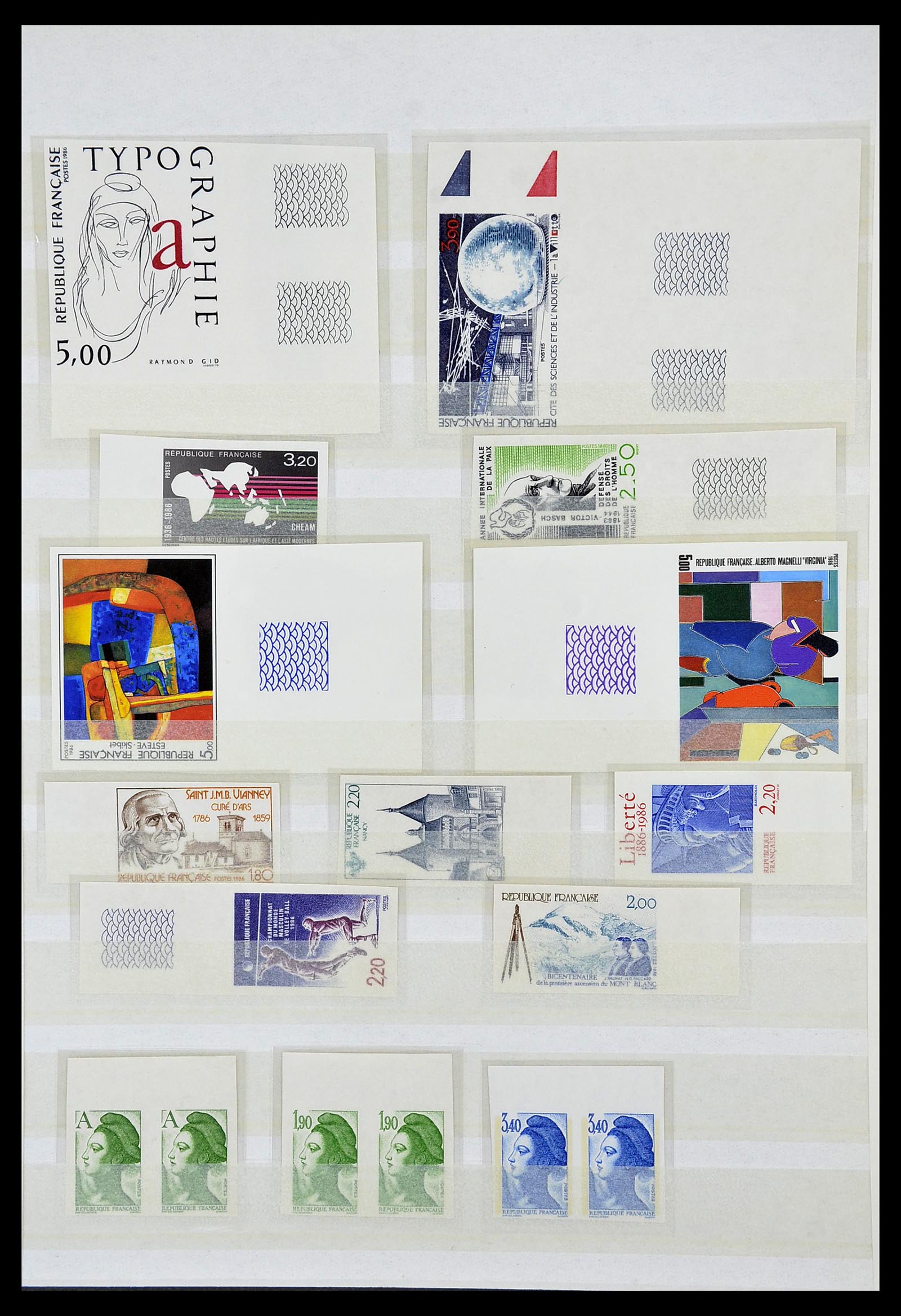 34740 031 - Stamp Collection 34740 France IMPERFORATED 1977-1996.