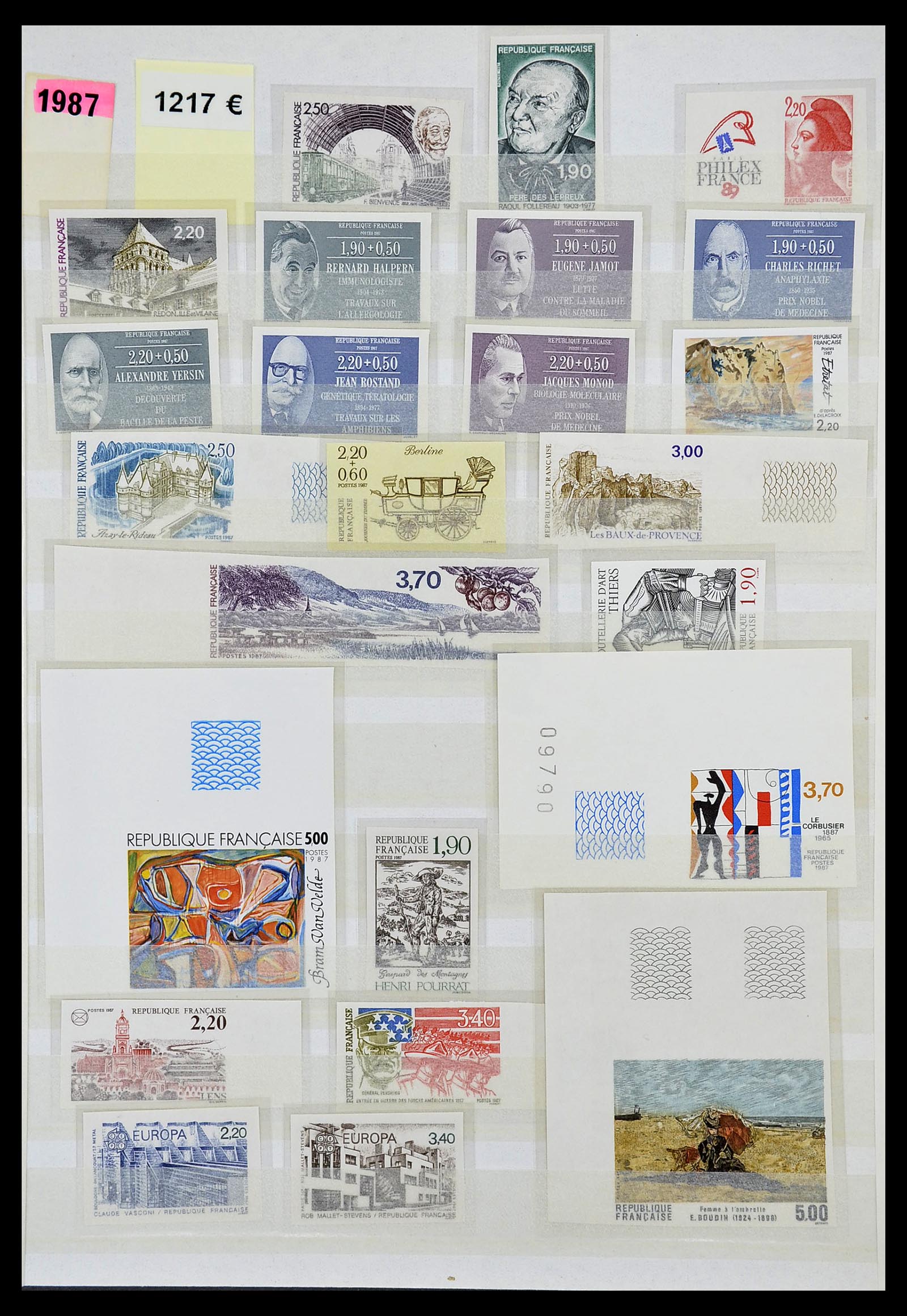 34740 033 - Stamp Collection 34740 France IMPERFORATED 1977-1996.