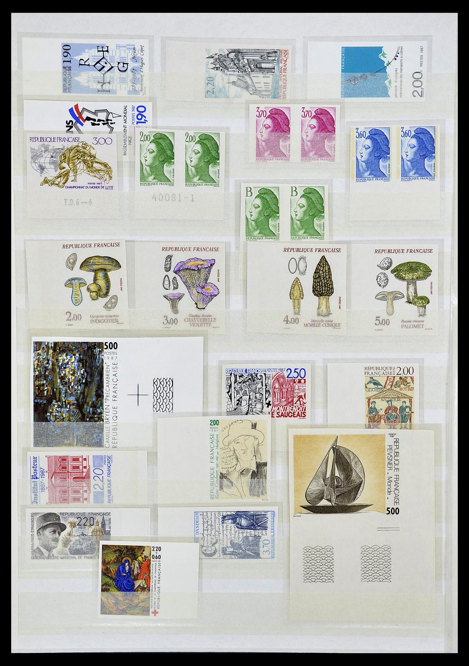 34740 034 - Stamp Collection 34740 France IMPERFORATED 1977-1996.