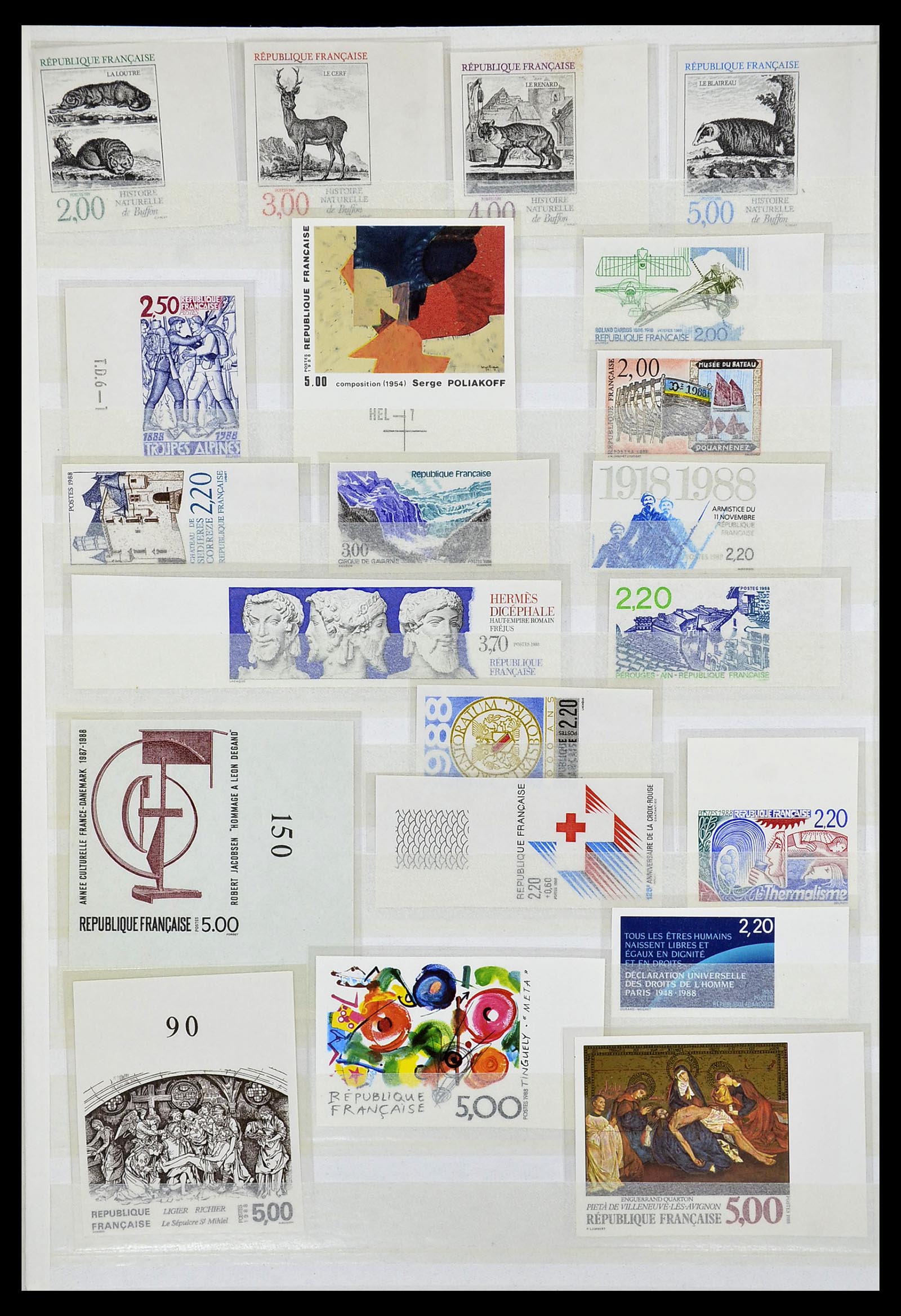 34740 036 - Stamp Collection 34740 France IMPERFORATED 1977-1996.