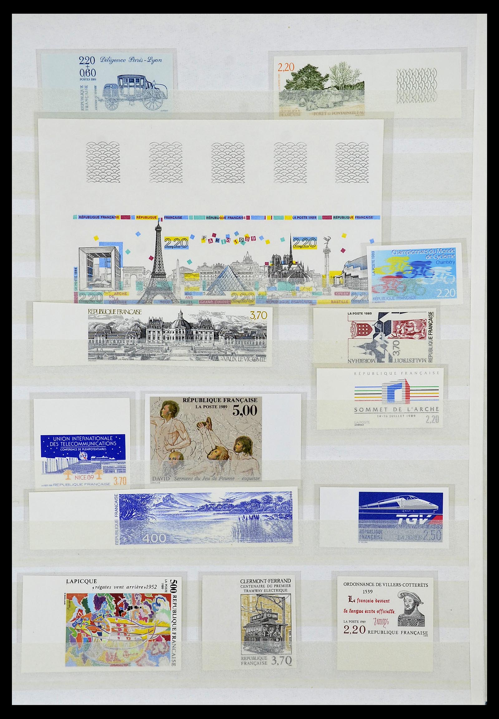 34740 039 - Stamp Collection 34740 France IMPERFORATED 1977-1996.