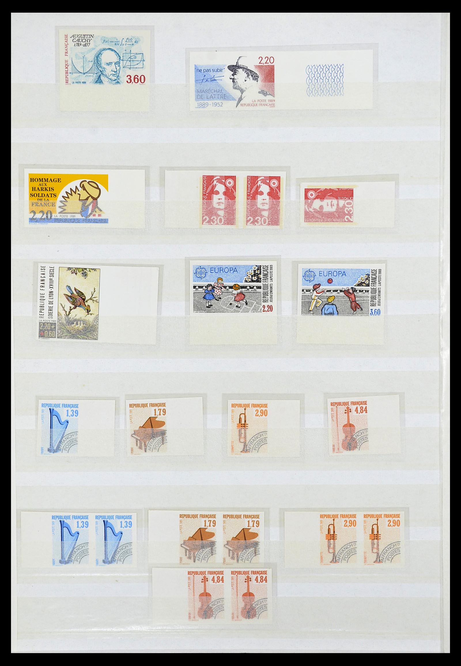 34740 040 - Stamp Collection 34740 France IMPERFORATED 1977-1996.