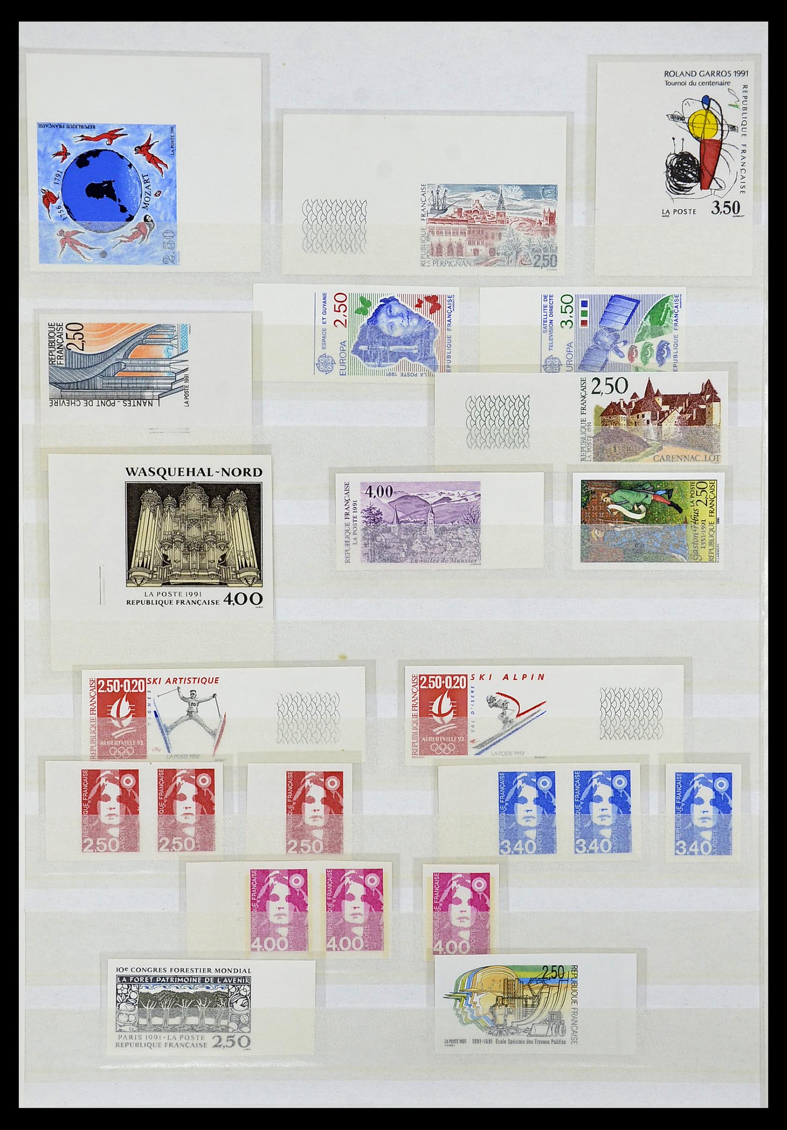 34740 046 - Stamp Collection 34740 France IMPERFORATED 1977-1996.