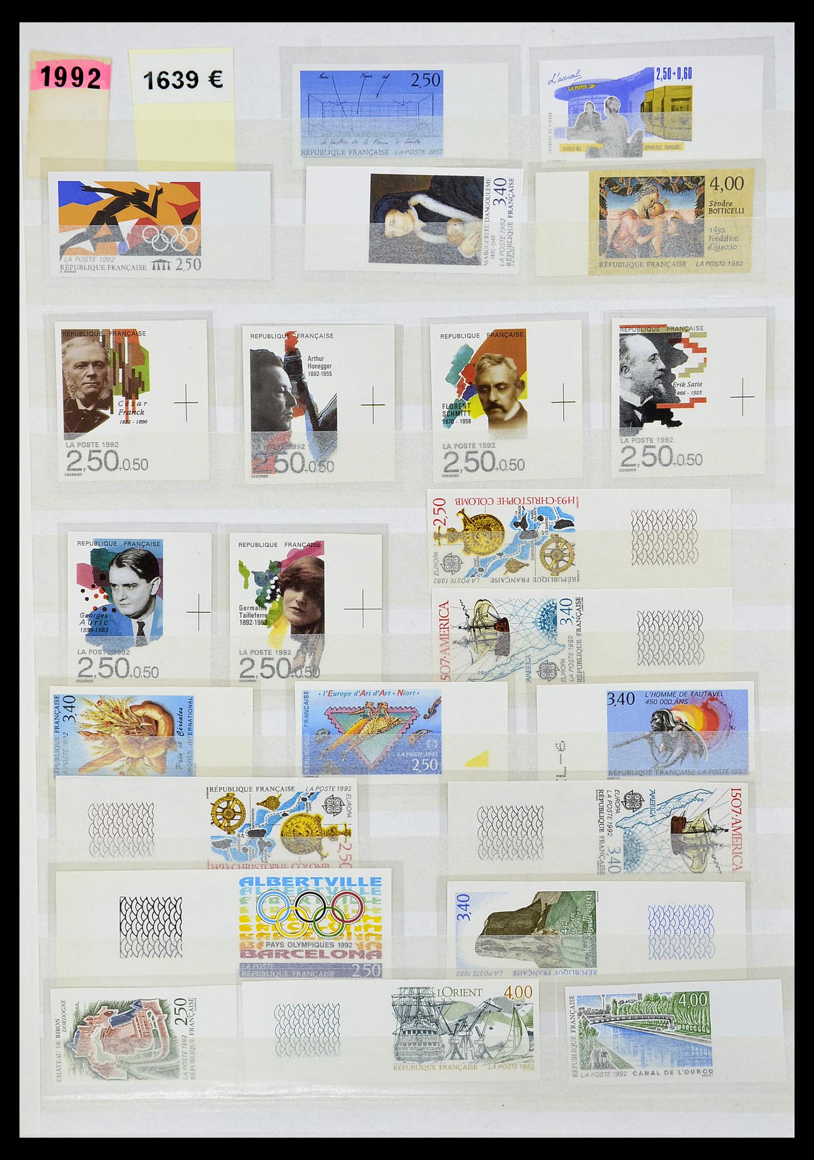 34740 048 - Stamp Collection 34740 France IMPERFORATED 1977-1996.