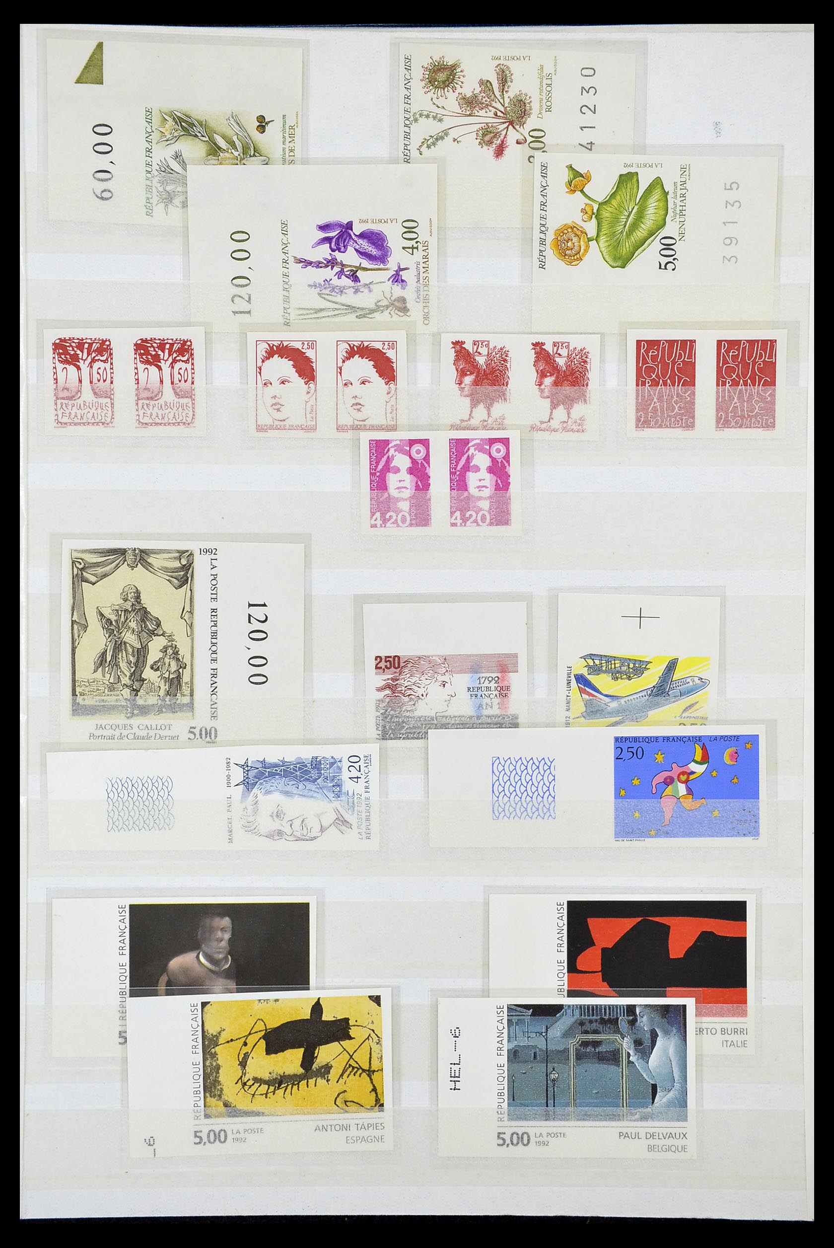 34740 049 - Stamp Collection 34740 France IMPERFORATED 1977-1996.