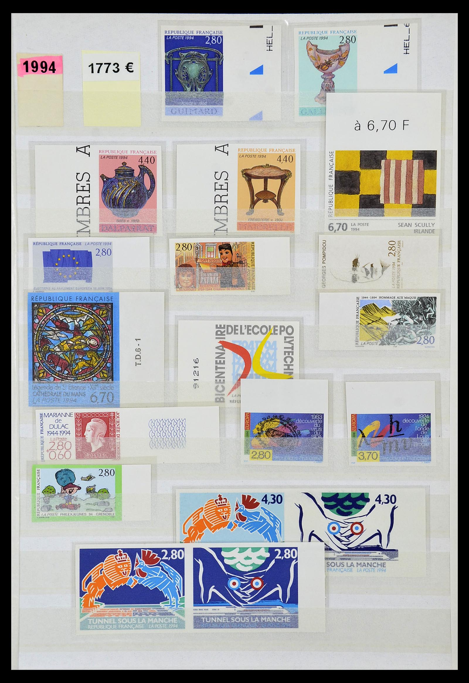 34740 054 - Postzegelverzameling 34740 Frankrijk ONGETAND 1977-1996.