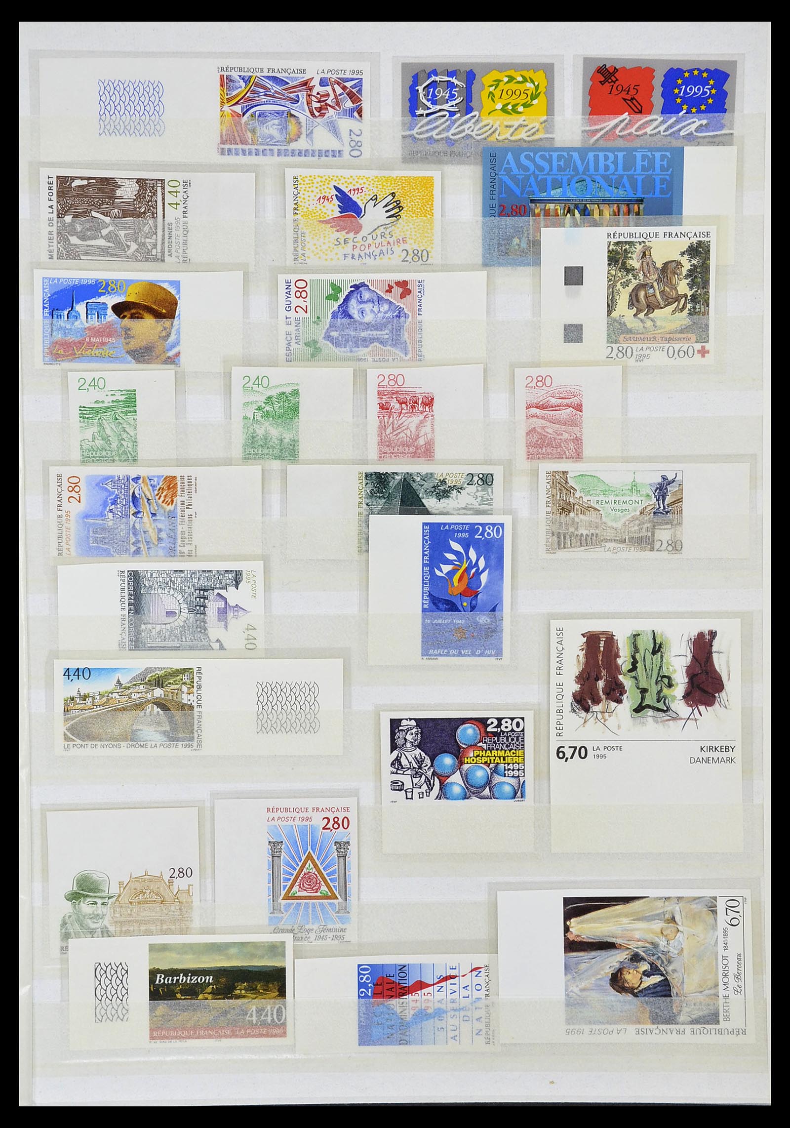 34740 058 - Stamp Collection 34740 France IMPERFORATED 1977-1996.