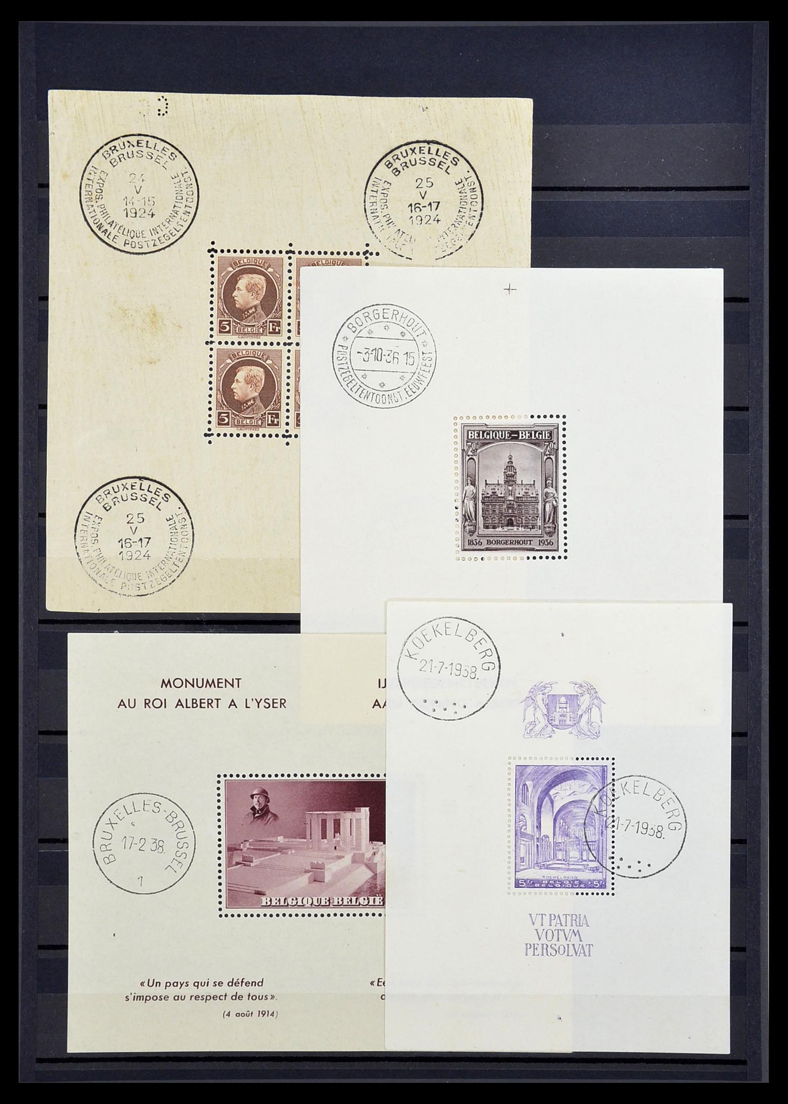 34748 001 - Stamp Collection 34748 Belgium souvenir sheets 1924-1941.