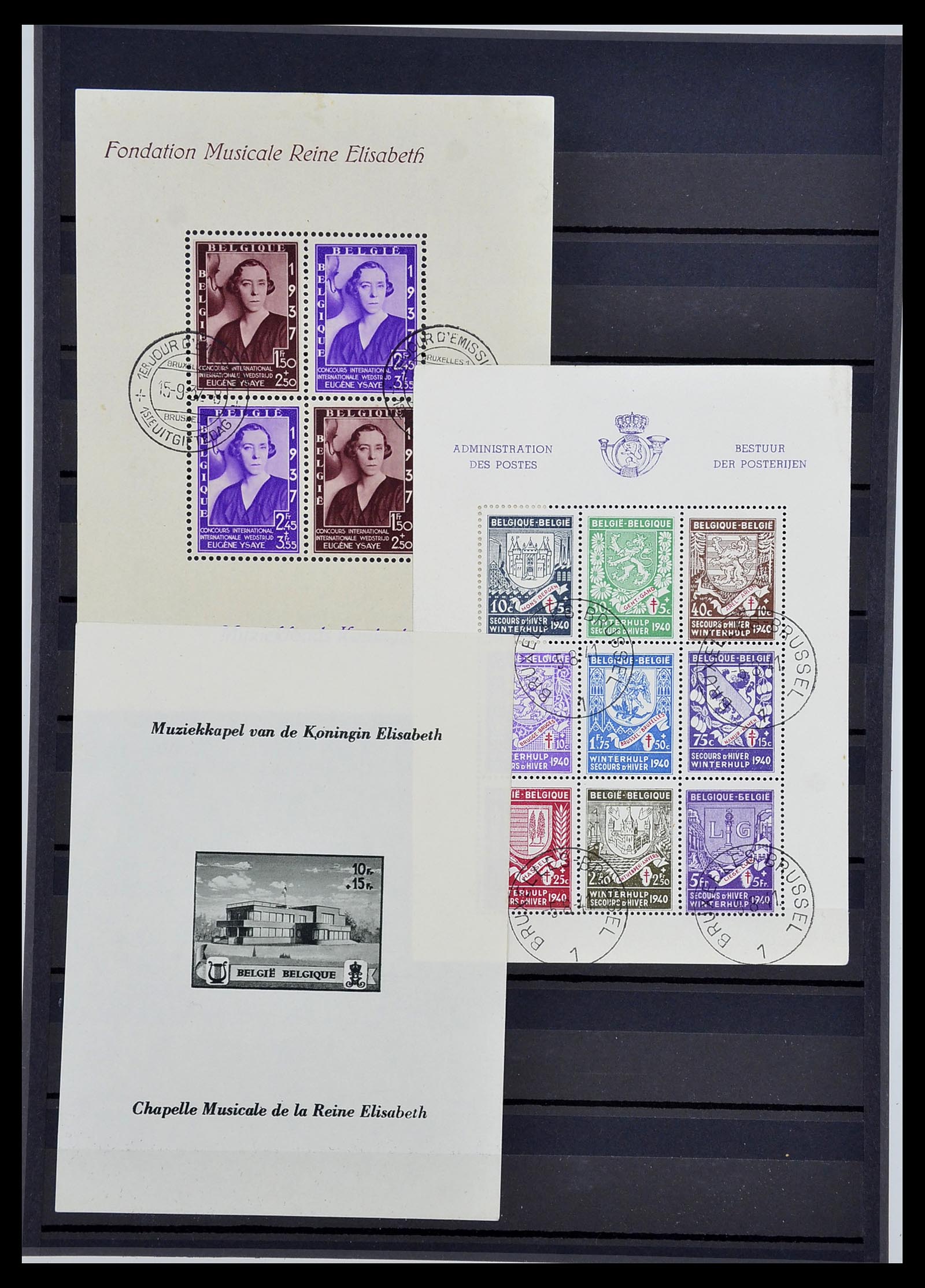 34748 002 - Stamp Collection 34748 Belgium souvenir sheets 1924-1941.