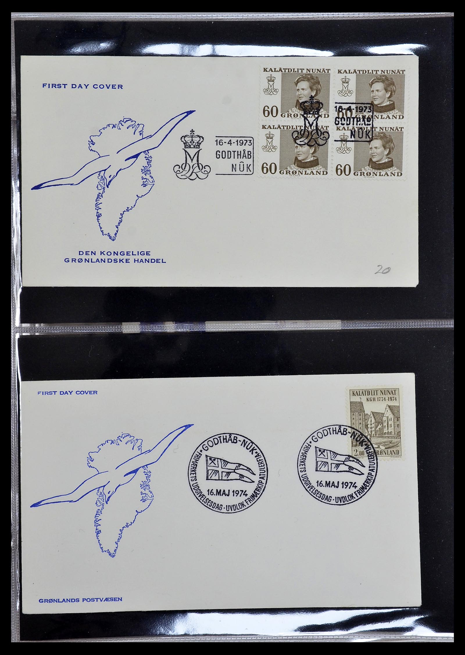 34754 003 - Postzegelverzameling 34754 Groenland FDC's 1959-2018!