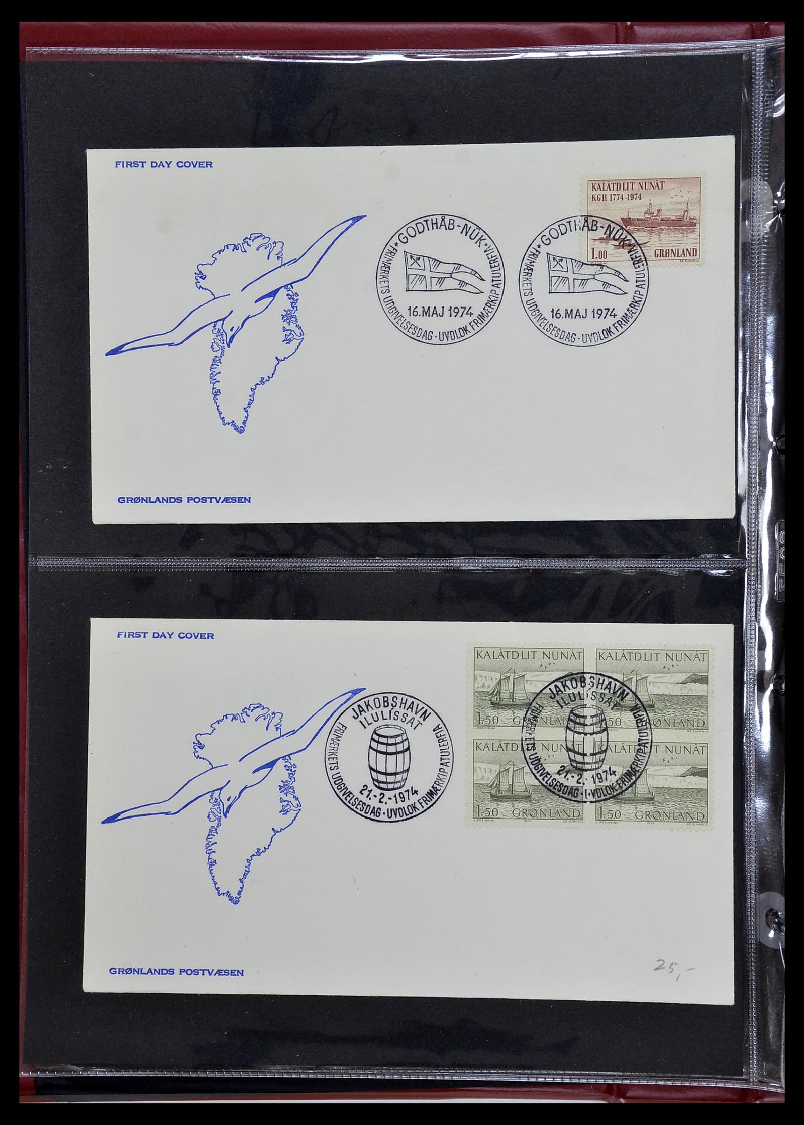 34754 004 - Postzegelverzameling 34754 Groenland FDC's 1959-2018!