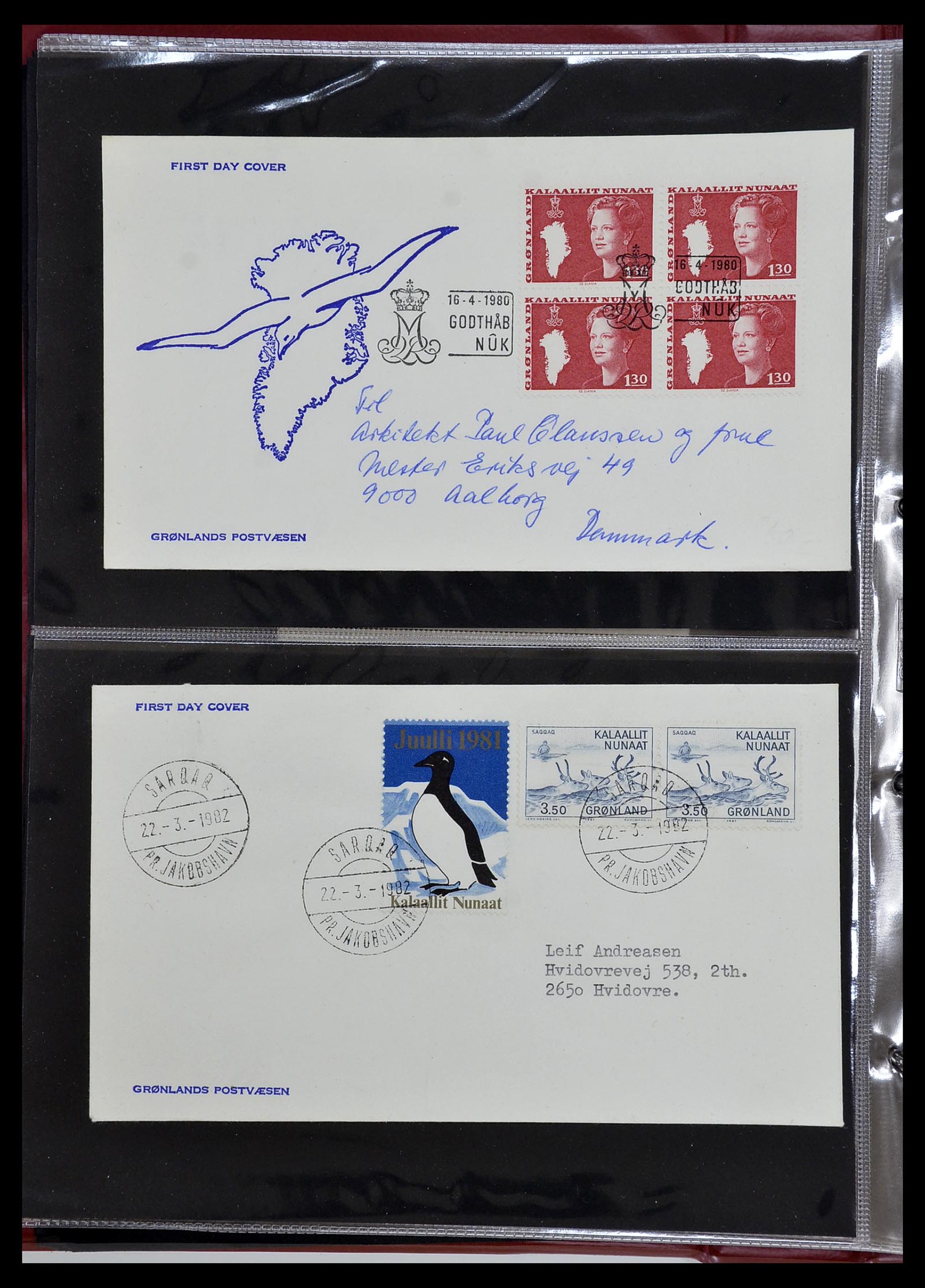 34754 011 - Postzegelverzameling 34754 Groenland FDC's 1959-2018!