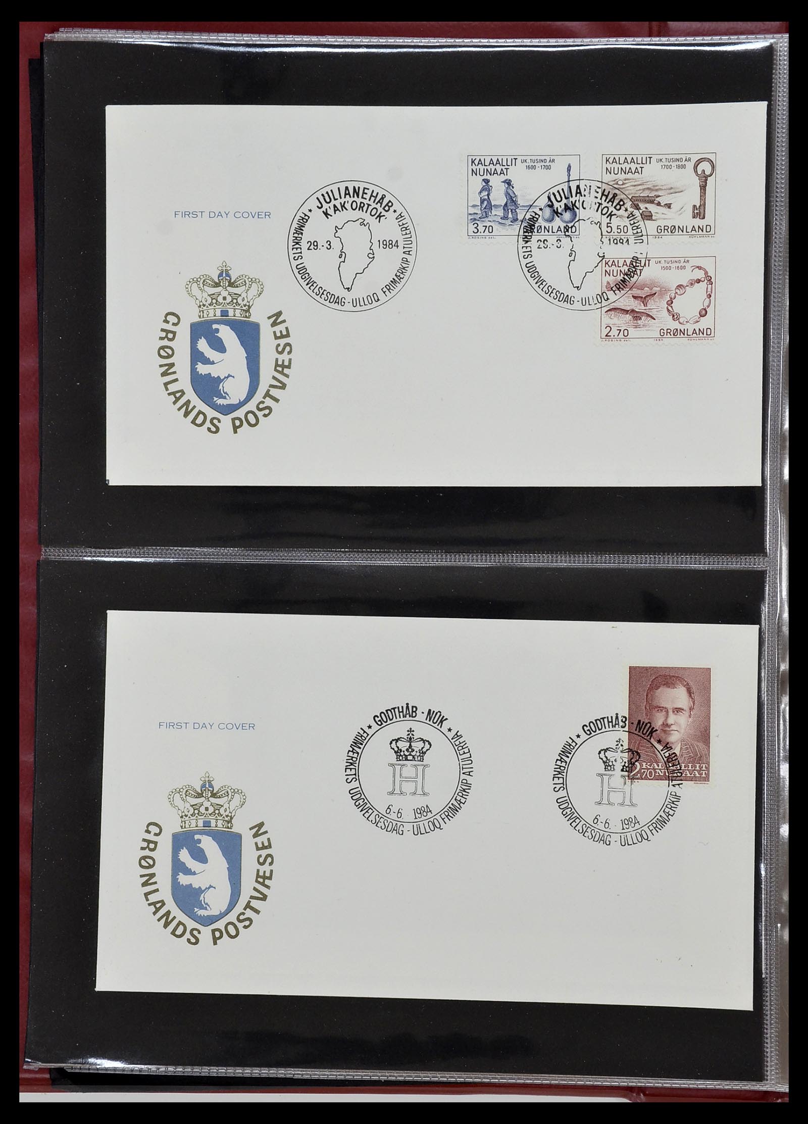 34754 015 - Postzegelverzameling 34754 Groenland FDC's 1959-2018!