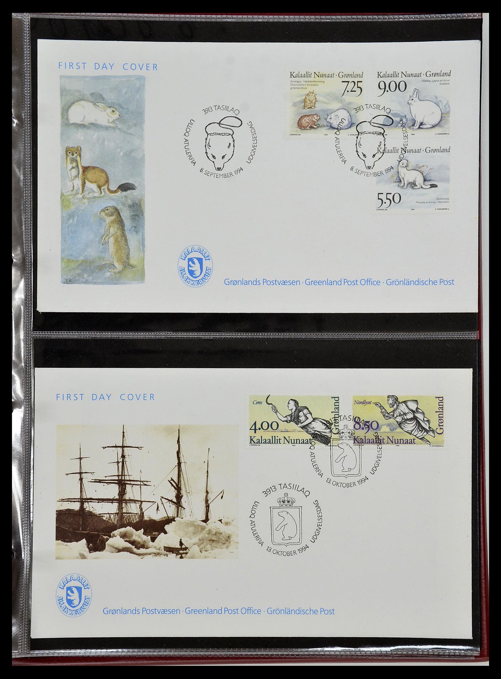 34754 054 - Postzegelverzameling 34754 Groenland FDC's 1959-2018!