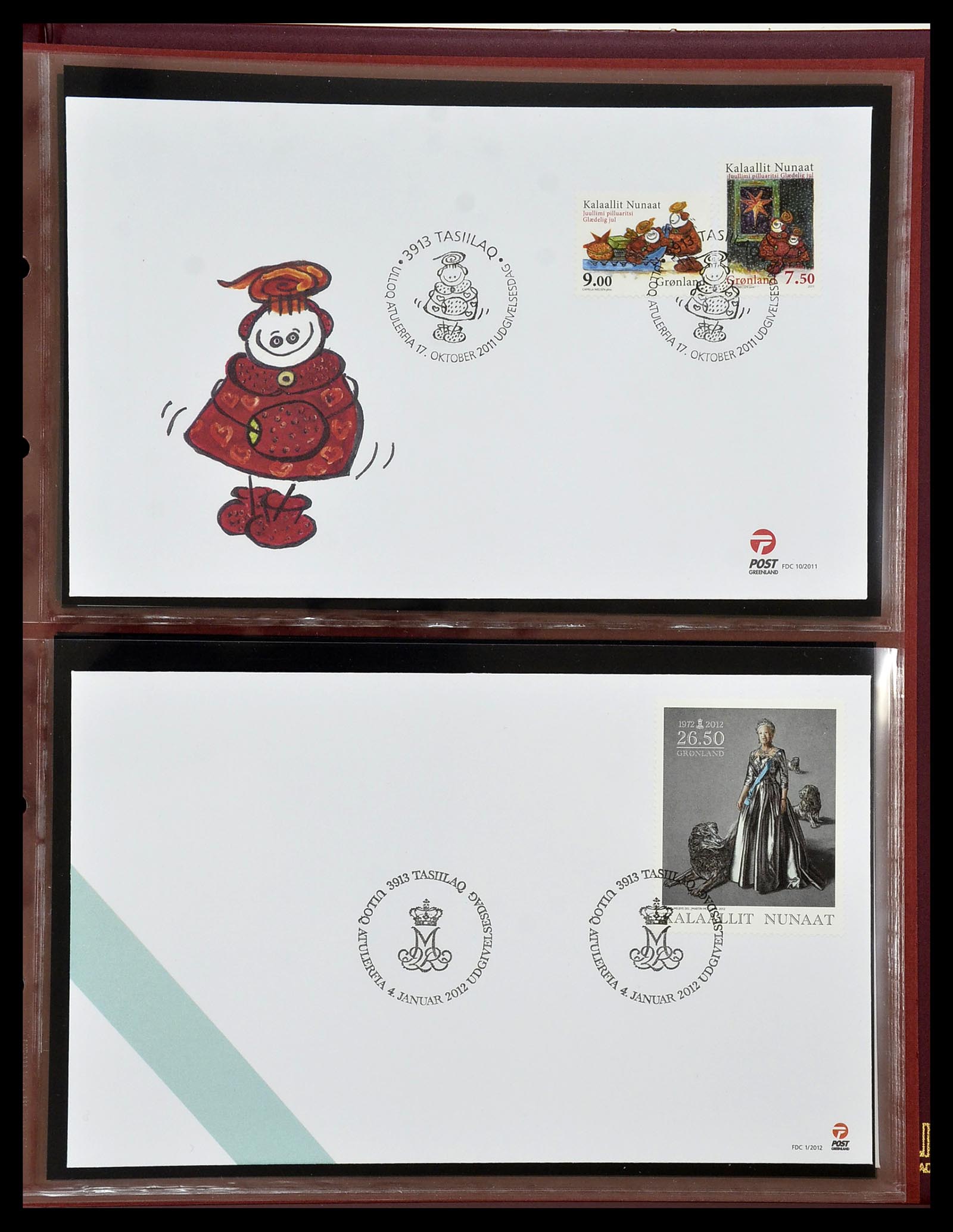 34754 141 - Postzegelverzameling 34754 Groenland FDC's 1959-2018!