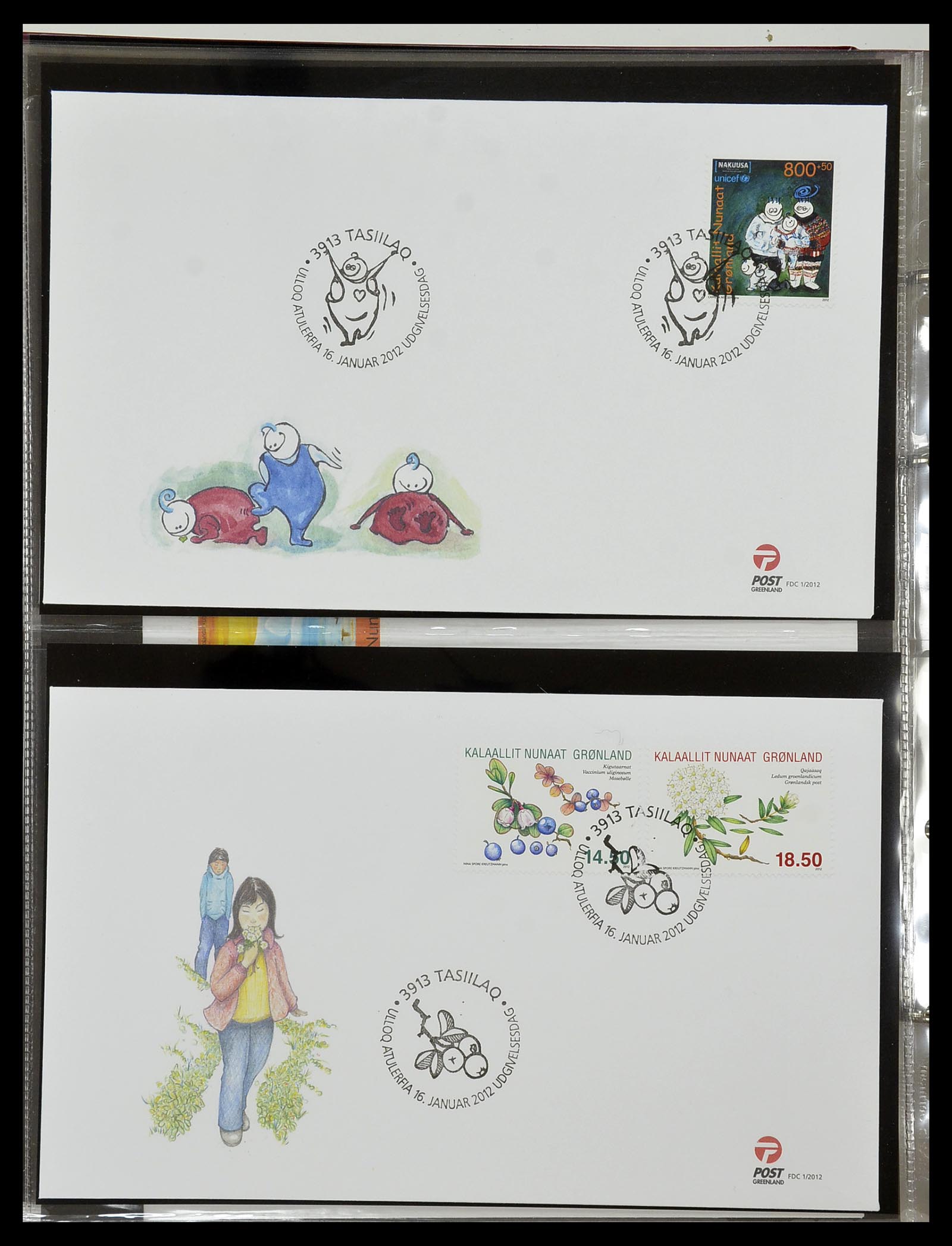 34754 142 - Postzegelverzameling 34754 Groenland FDC's 1959-2018!