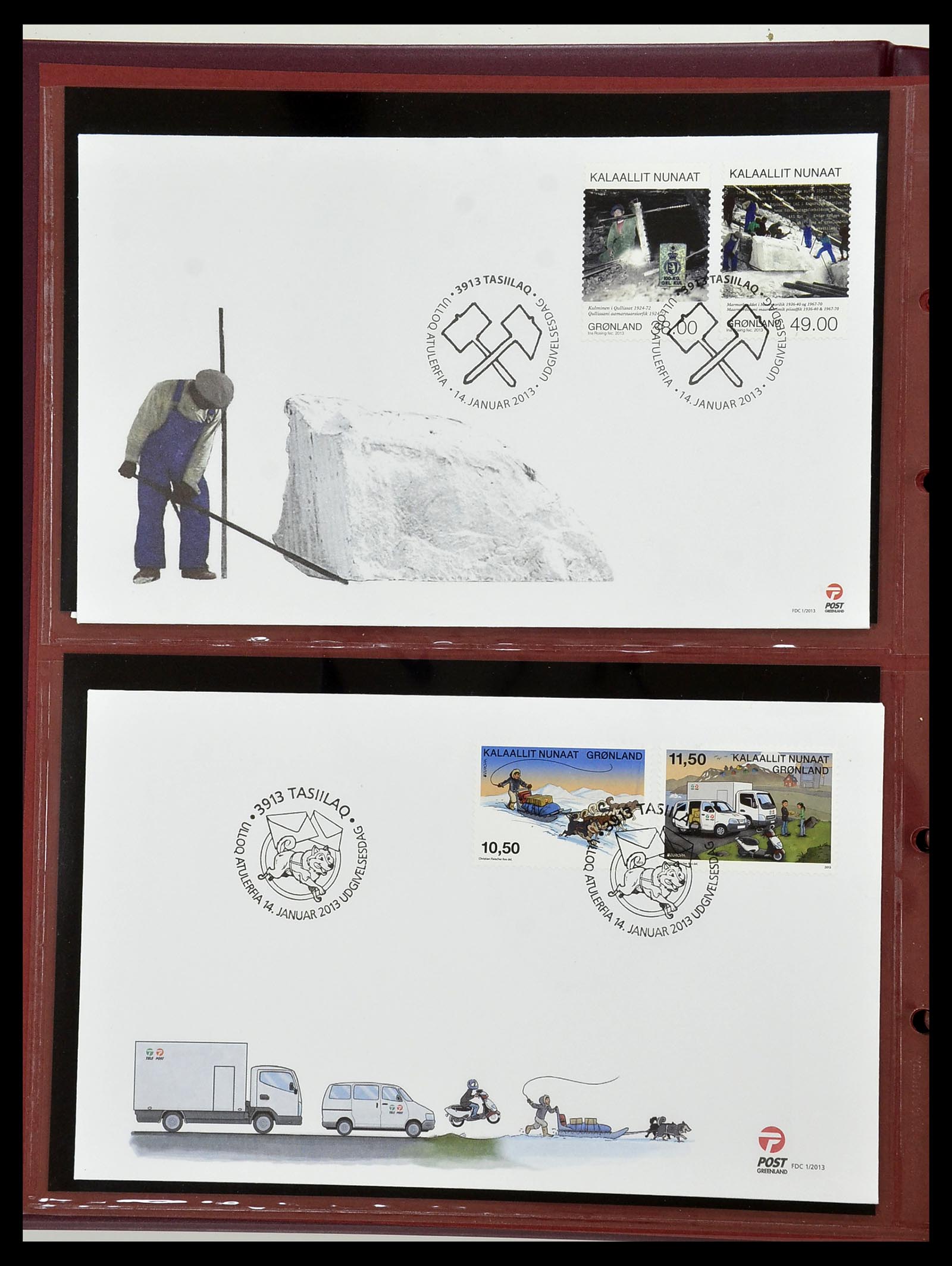 34754 148 - Postzegelverzameling 34754 Groenland FDC's 1959-2018!