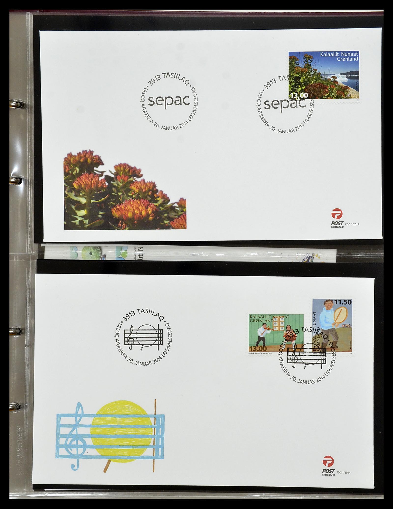 34754 156 - Postzegelverzameling 34754 Groenland FDC's 1959-2018!