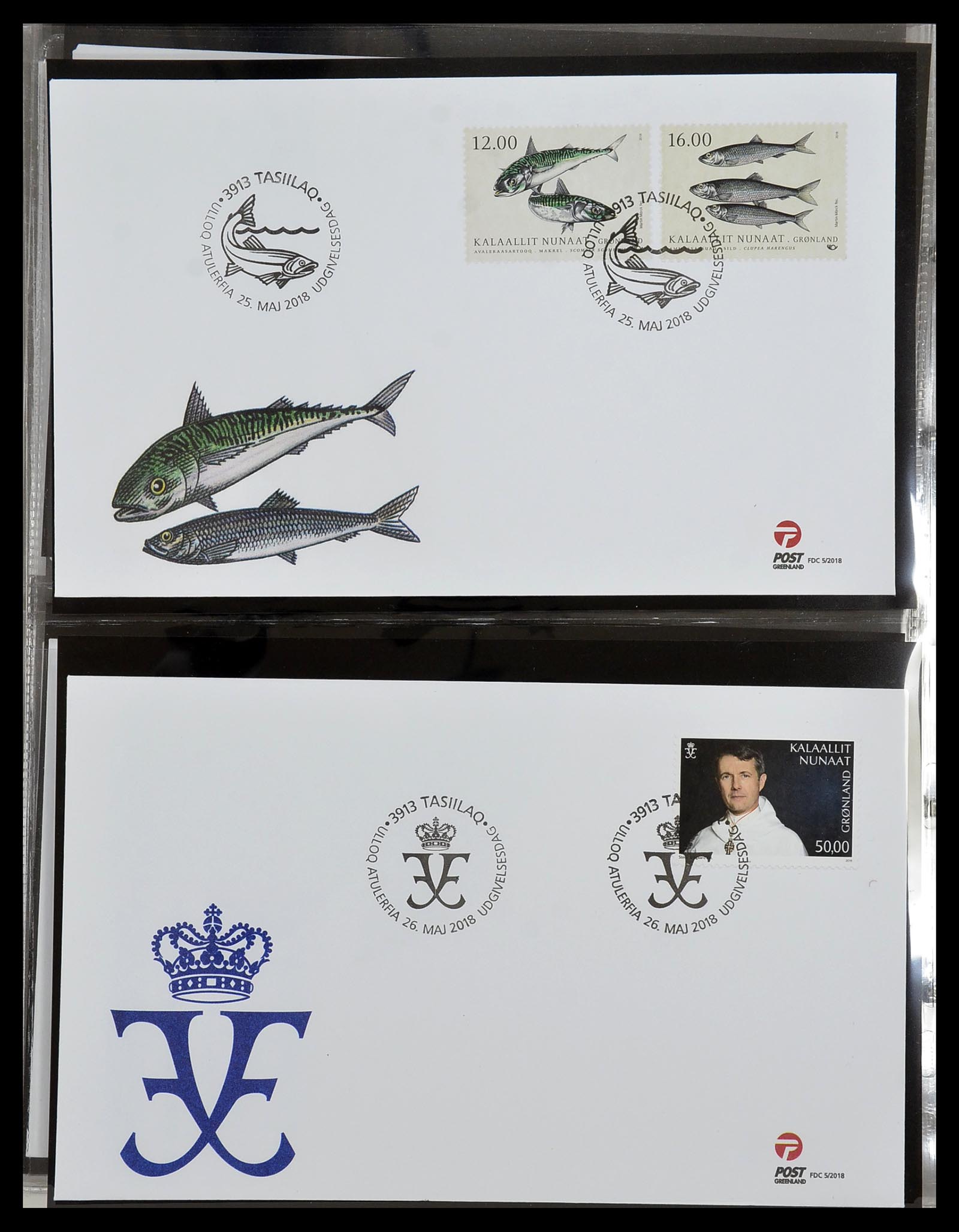 34754 188 - Postzegelverzameling 34754 Groenland FDC's 1959-2018!