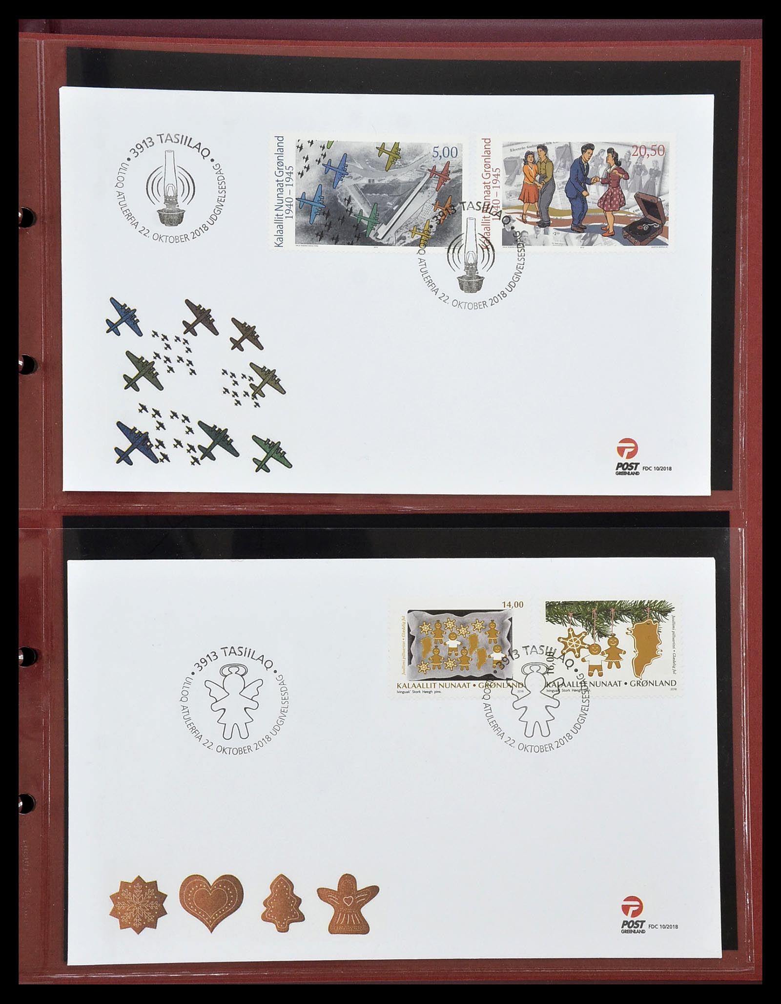 34754 193 - Postzegelverzameling 34754 Groenland FDC's 1959-2018!