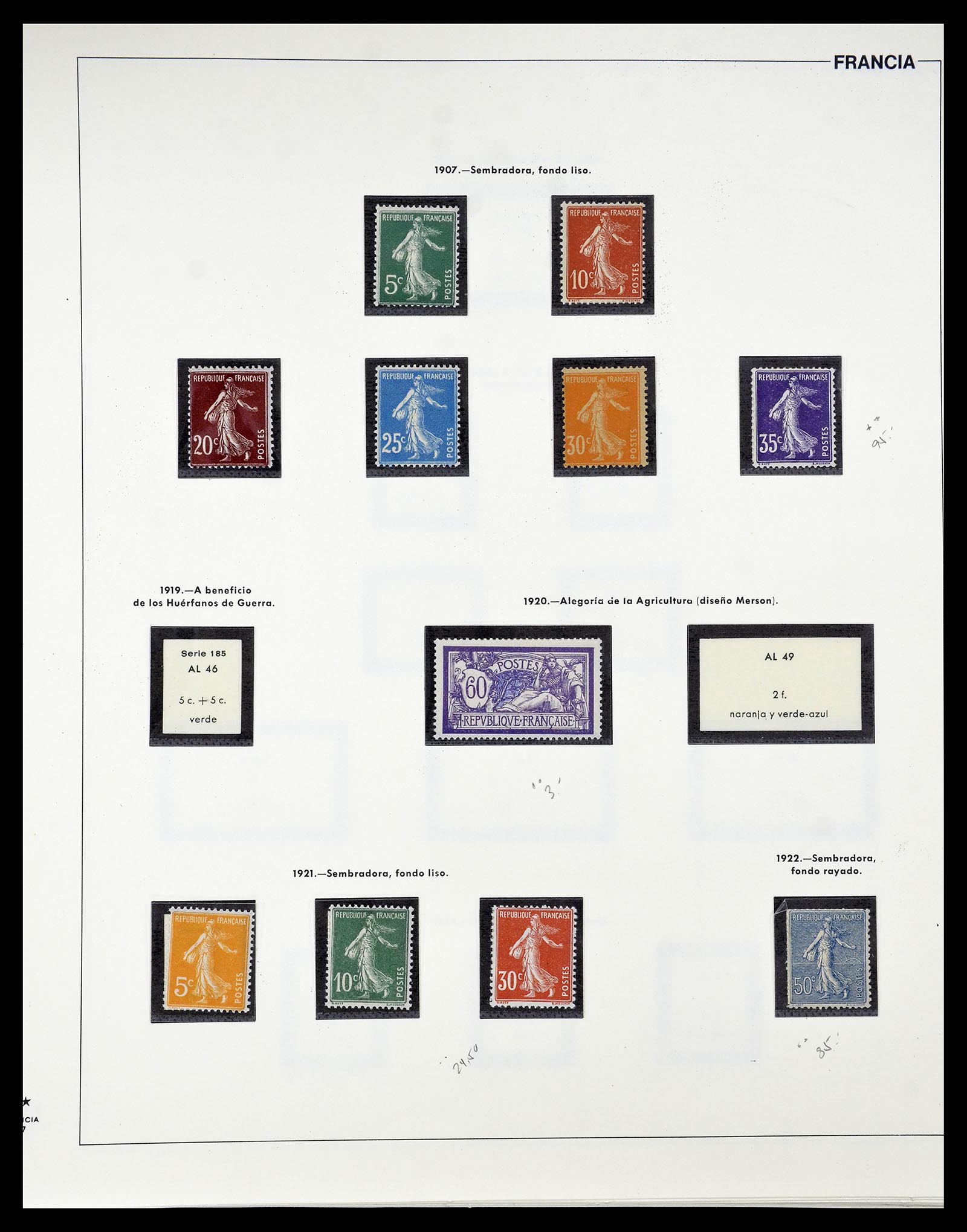 34755 005 - Postzegelverzameling 34755 Frankrijk 1900-2000.