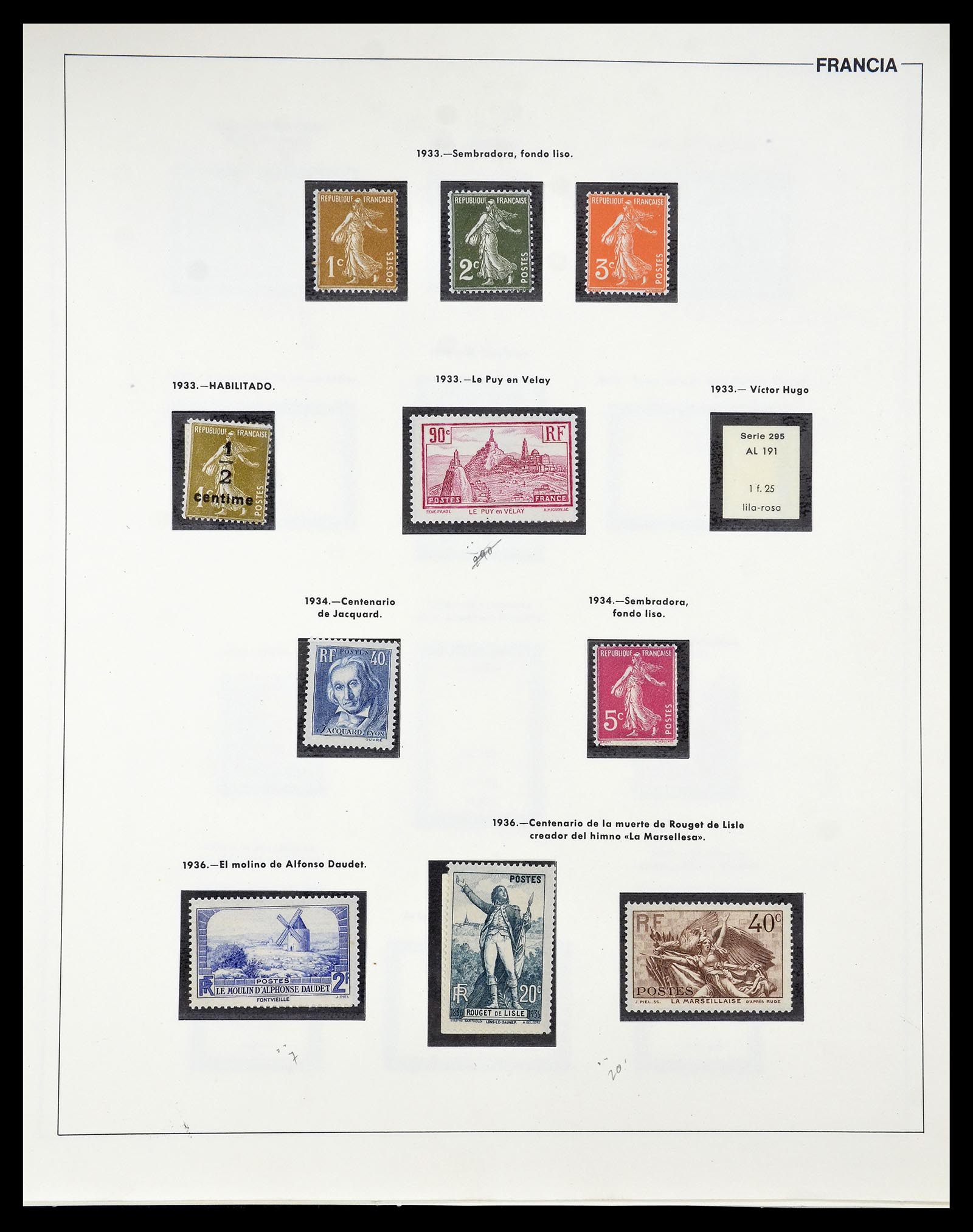 34755 017 - Postzegelverzameling 34755 Frankrijk 1900-2000.