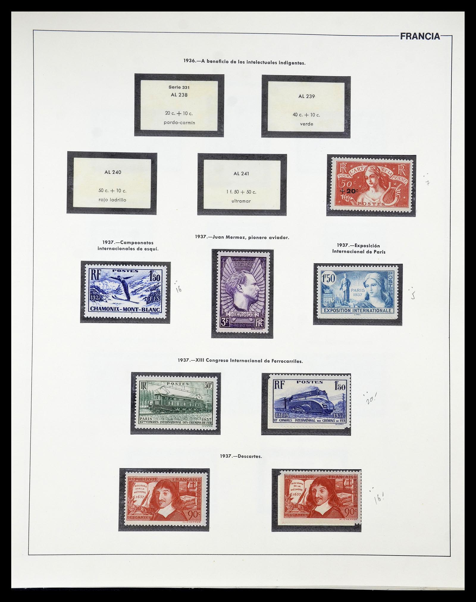 34755 020 - Postzegelverzameling 34755 Frankrijk 1900-2000.