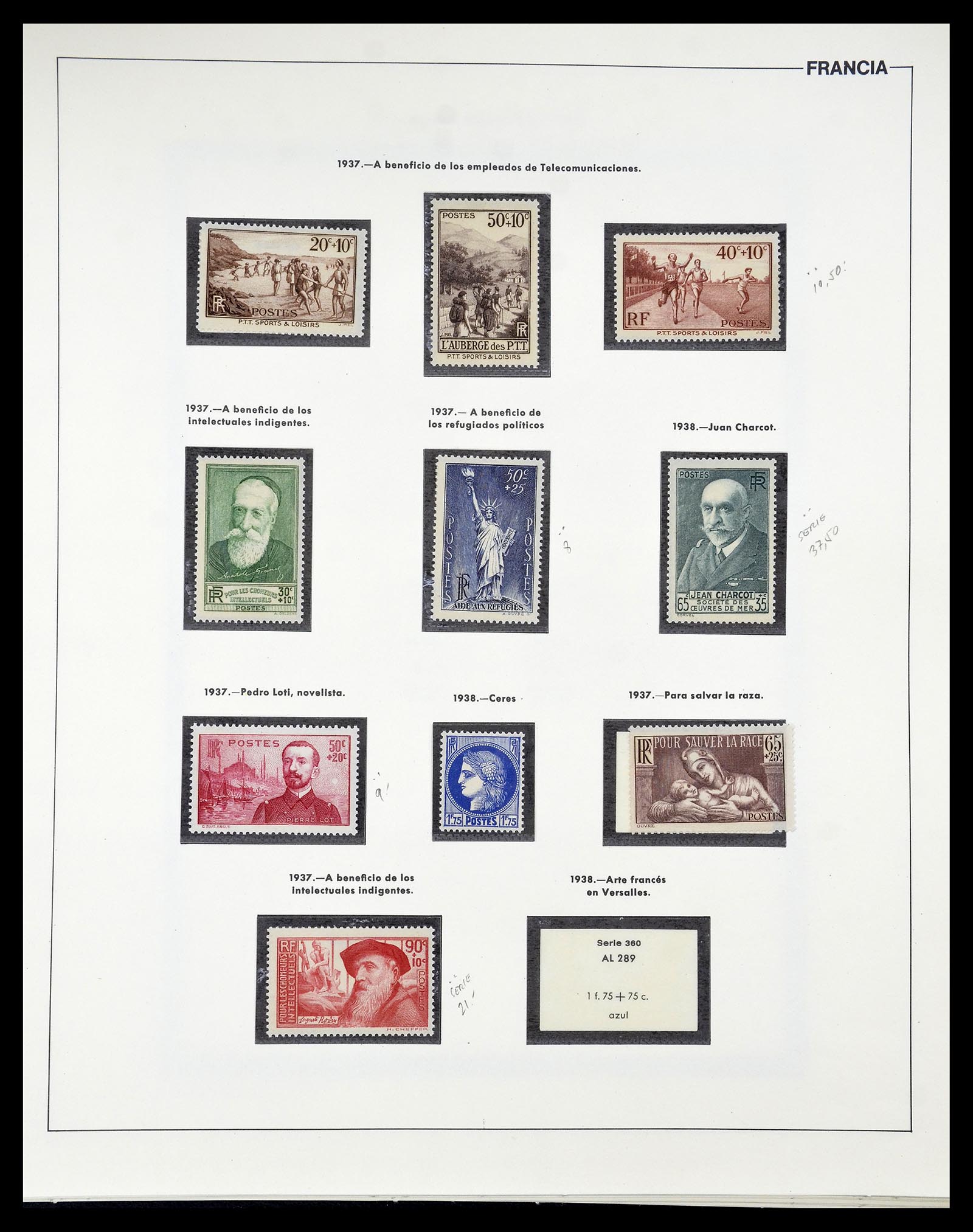 34755 021 - Postzegelverzameling 34755 Frankrijk 1900-2000.