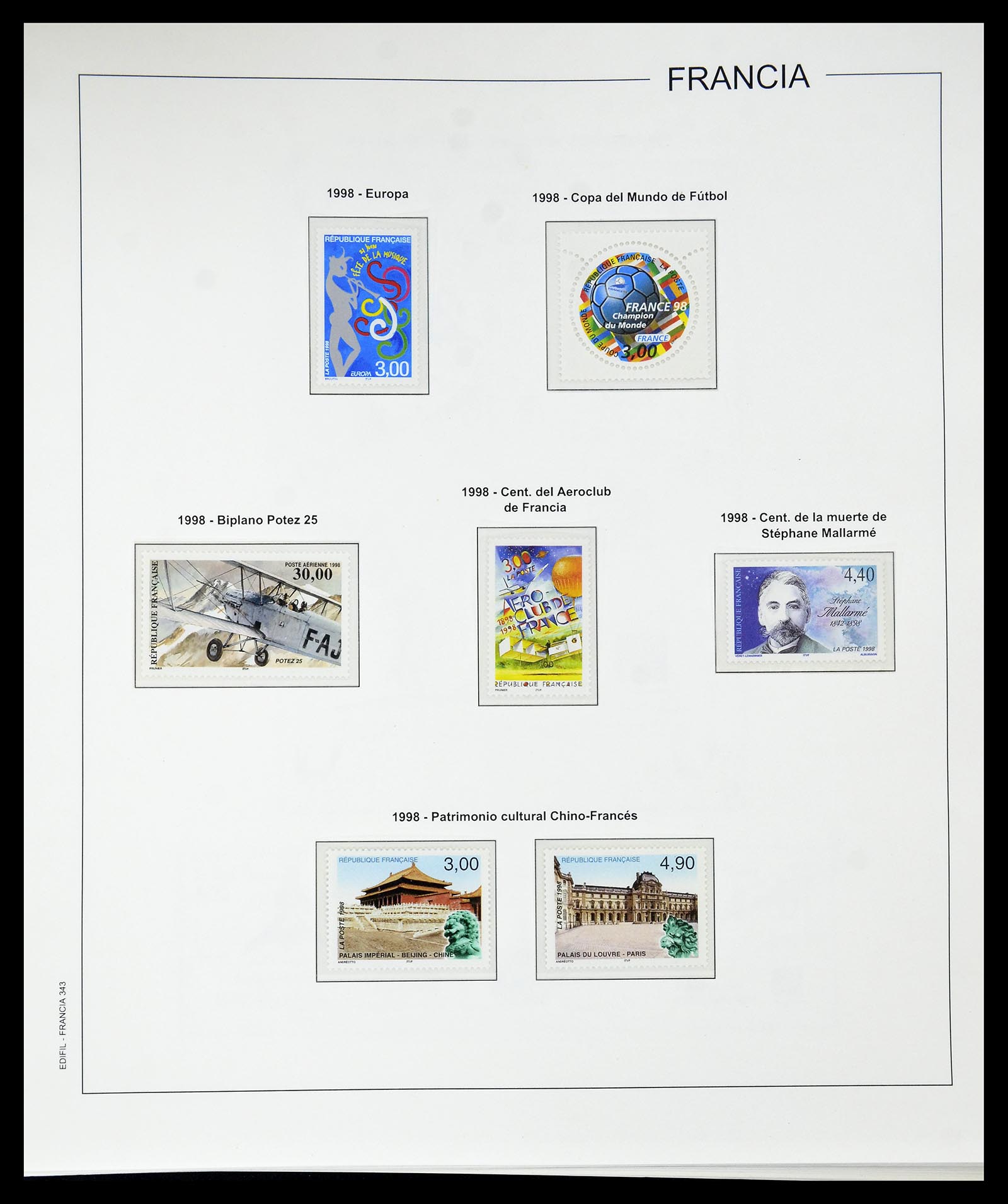 34755 375 - Postzegelverzameling 34755 Frankrijk 1900-2000.