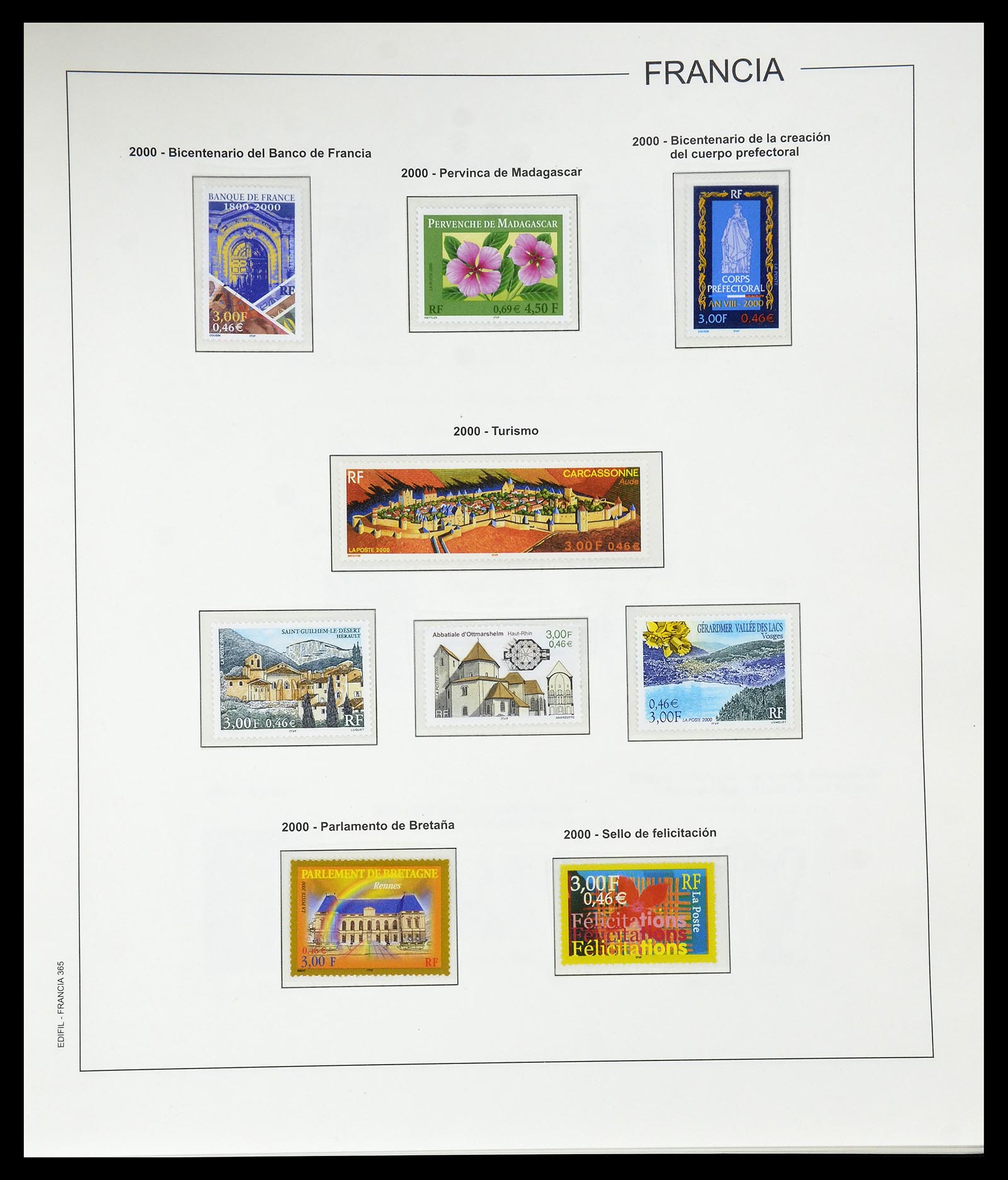 34755 405 - Postzegelverzameling 34755 Frankrijk 1900-2000.