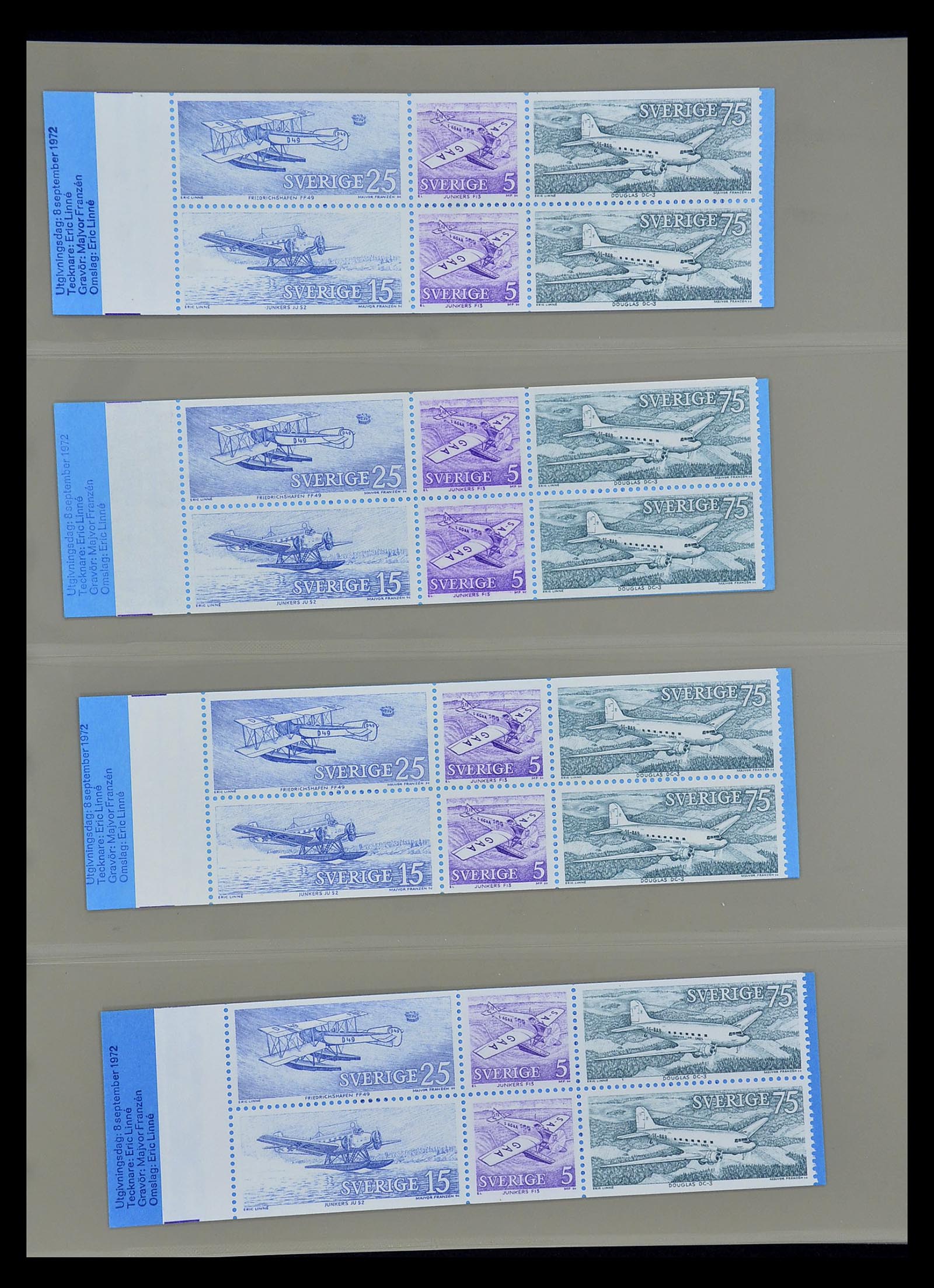 34760 037 - Postzegelverzameling 34760 Zweden postzegelboekjes 1945-1973.