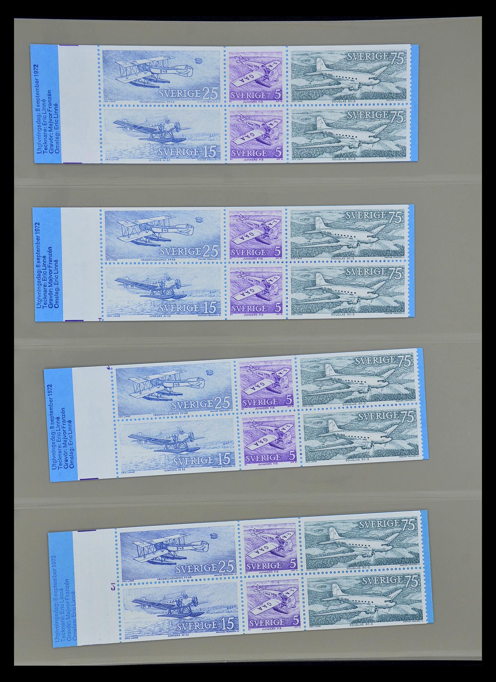 34760 038 - Postzegelverzameling 34760 Zweden postzegelboekjes 1945-1973.