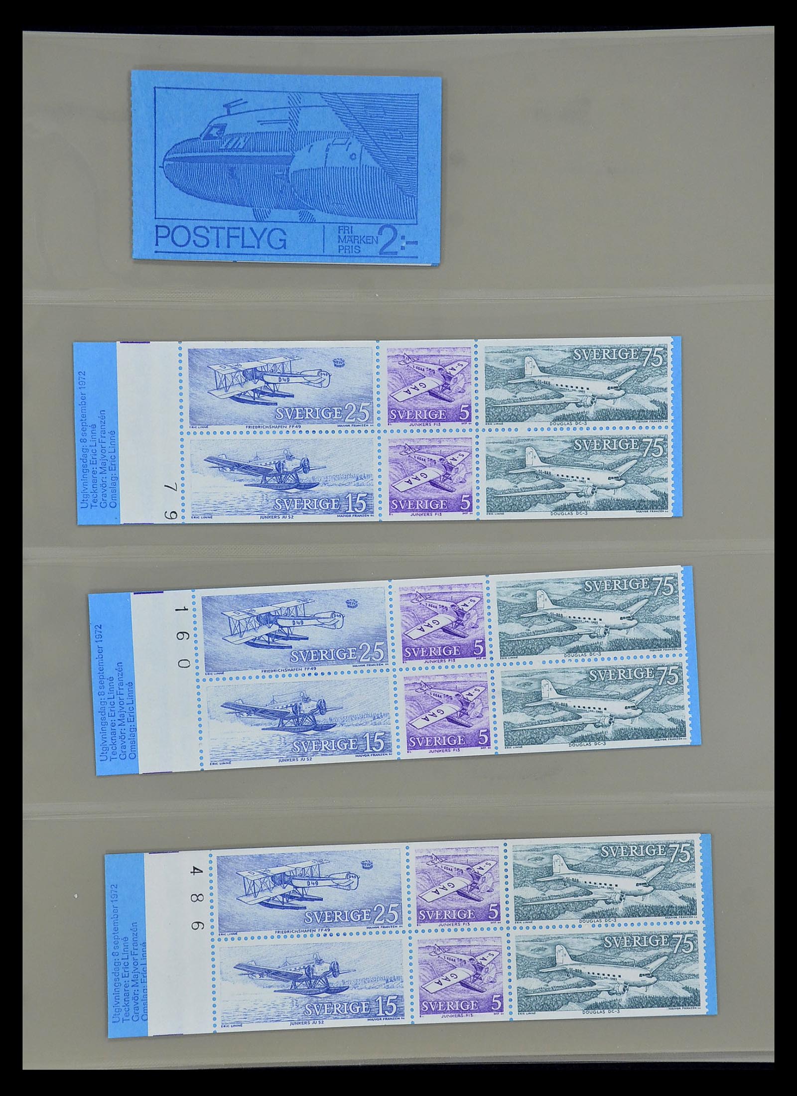 34760 039 - Postzegelverzameling 34760 Zweden postzegelboekjes 1945-1973.