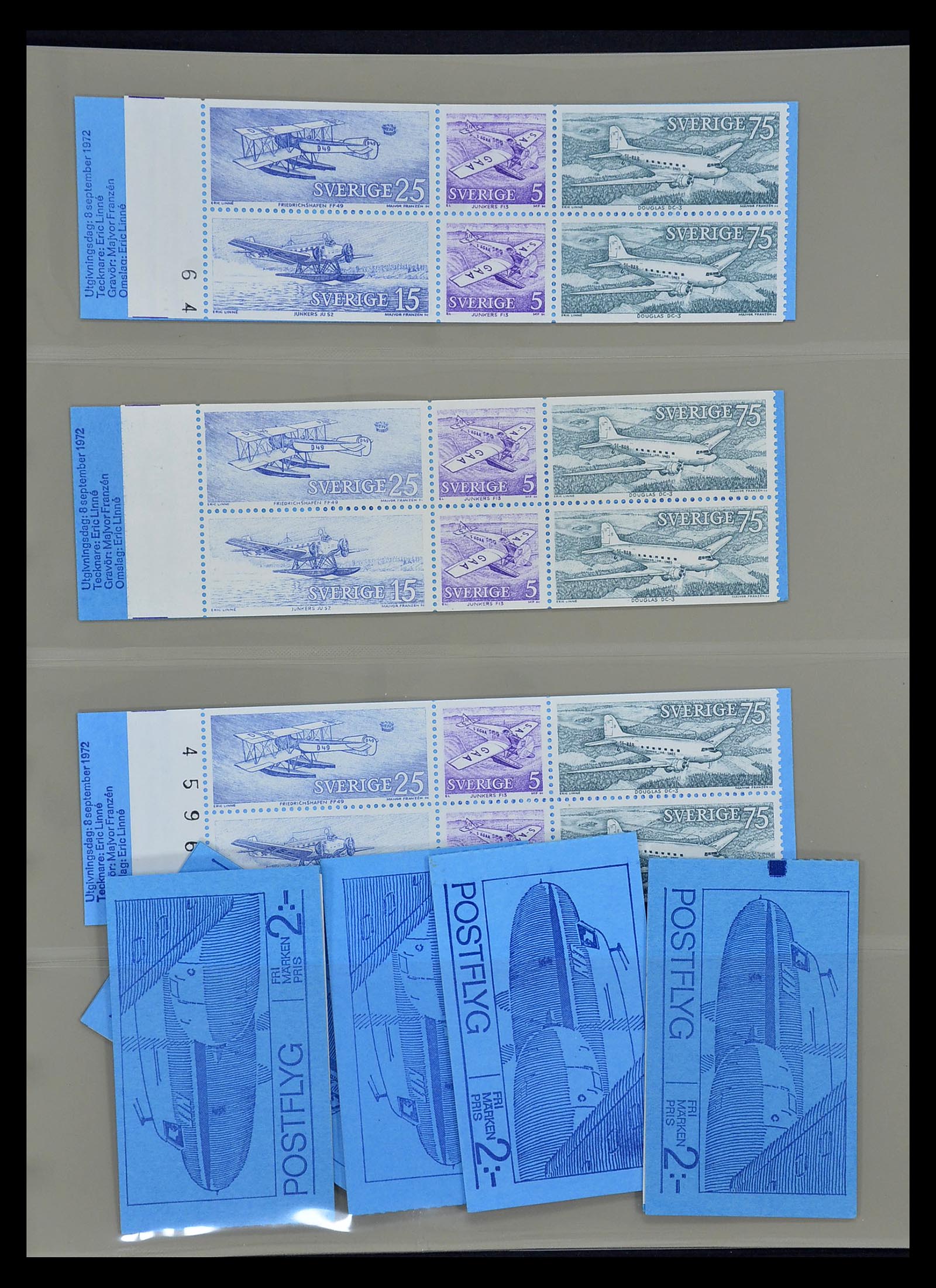 34760 040 - Postzegelverzameling 34760 Zweden postzegelboekjes 1945-1973.