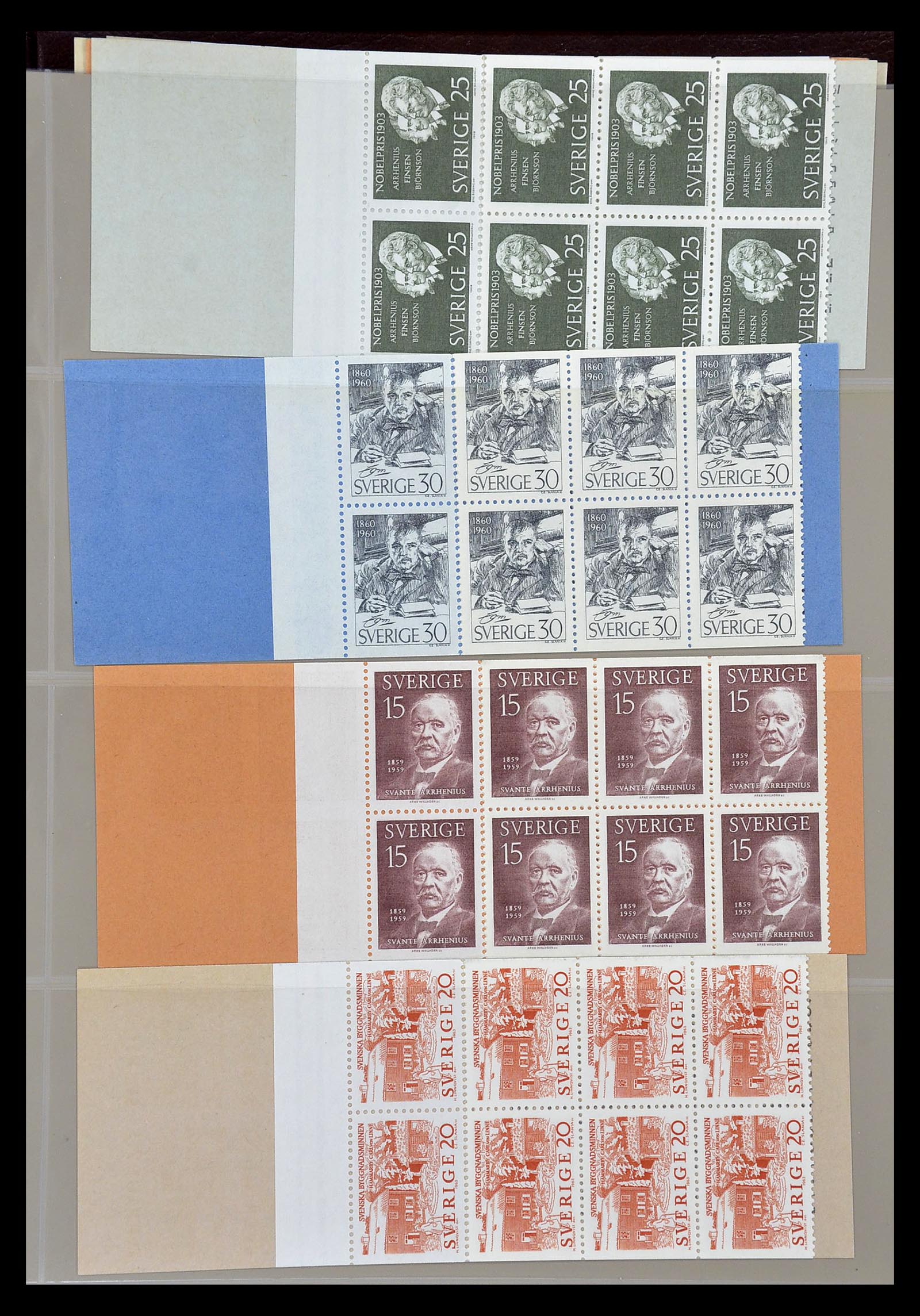 34760 047 - Stamp Collection 34760 Sweden stamp booklets 1945-1973.