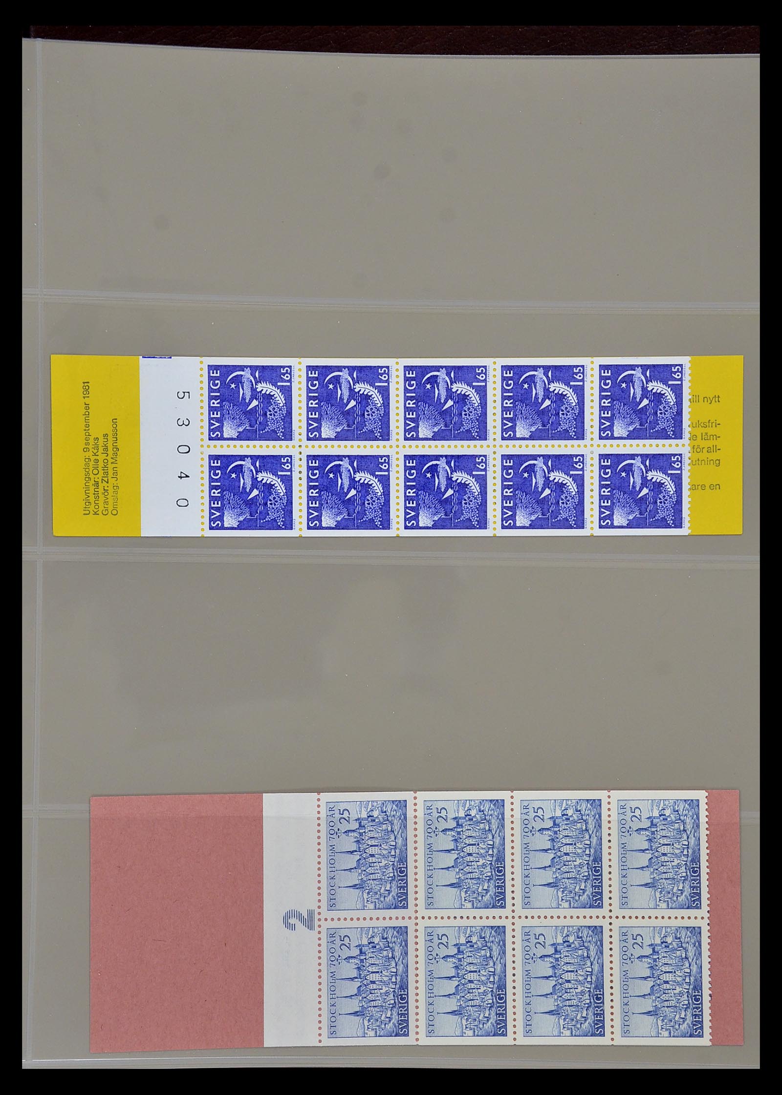 34760 051 - Stamp Collection 34760 Sweden stamp booklets 1945-1973.